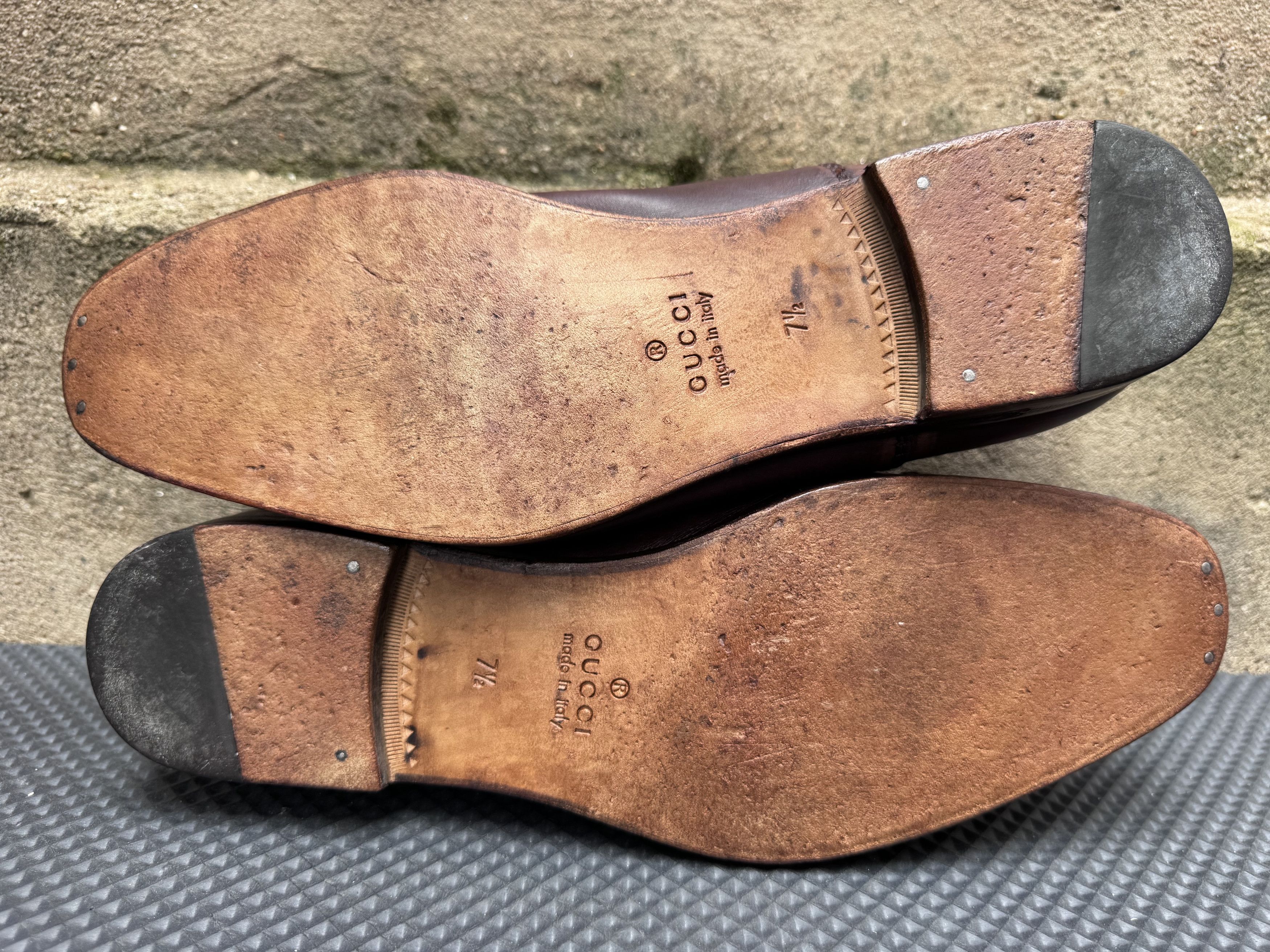 Gucci Gucci Leather Slip on Loafer Signature Brown Antiqued Size US 8 / EU 41 - 9 Thumbnail