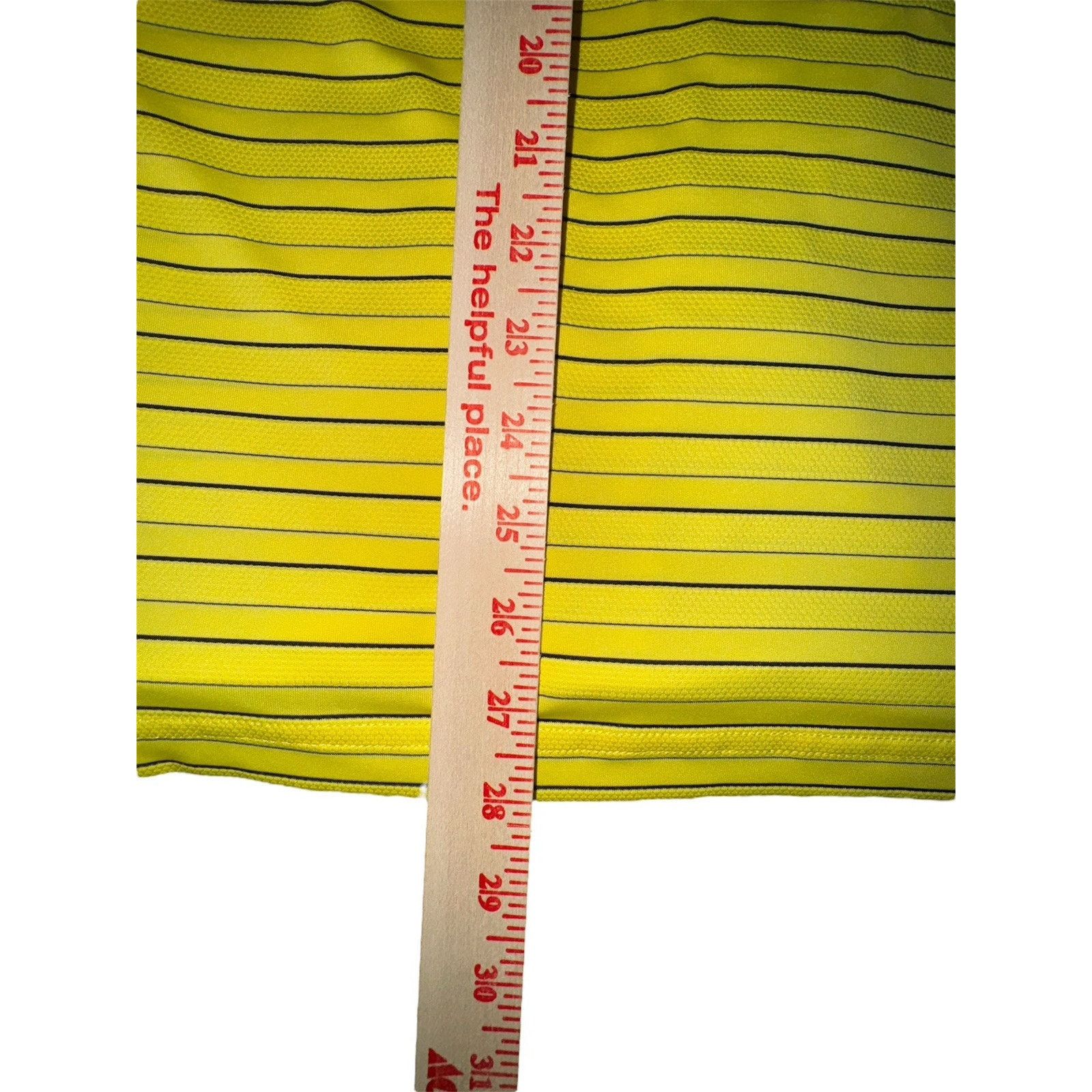 PGA Tour PGA Tour Men Striped Short Sleeve Polo Yellow SZ LARGE GOLF Size US L / EU 52-54 / 3 - 6 Thumbnail