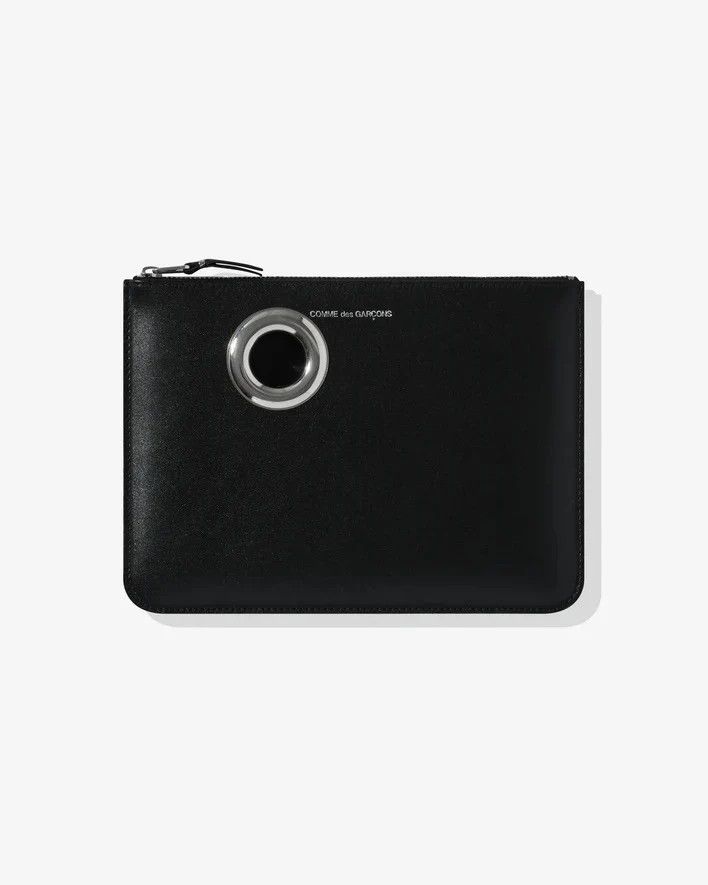Comme des Garcons o1s22i1n1024 Size: OS / Leather Eyelet Pouch in Black Size ONE SIZE - 1 Thumbnail