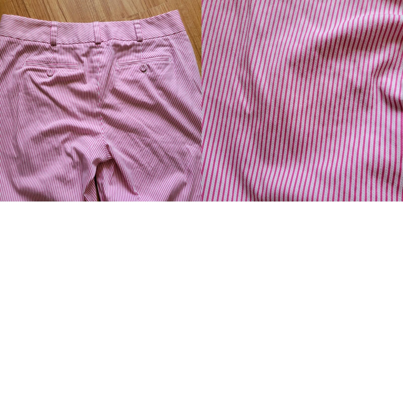 Talbots VINTAGE Talbots Womens Signature Cropped Pants Striped Pink White Size 8 Slim/ Skinny Inseam 25" Womens Size 30" / US 8 / IT 44 - 8 Thumbnail