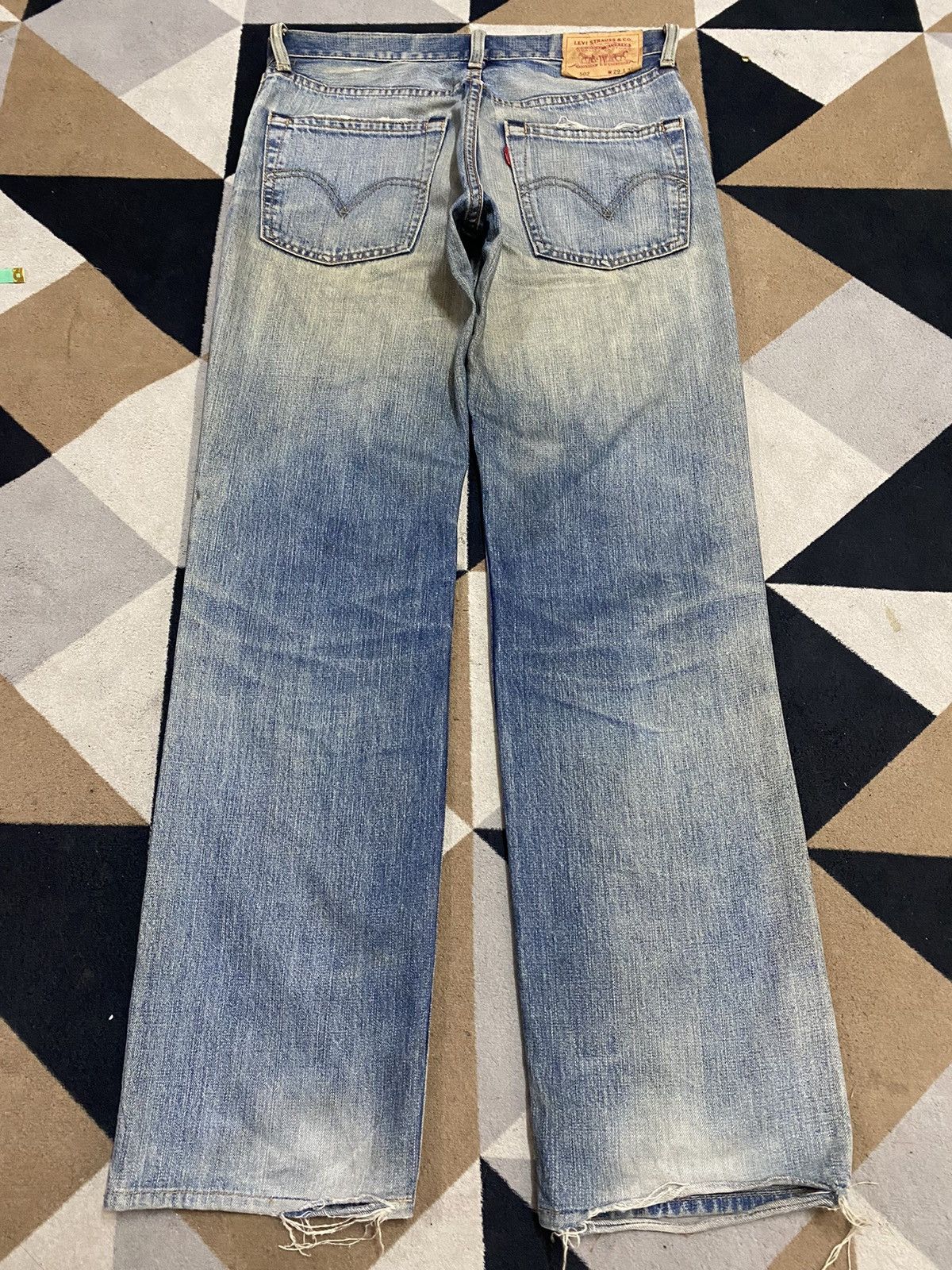 Levi's Vintage Levis 502 Mud Wash Distressed Loose Jeans Size US 31 - 2 Thumbnail
