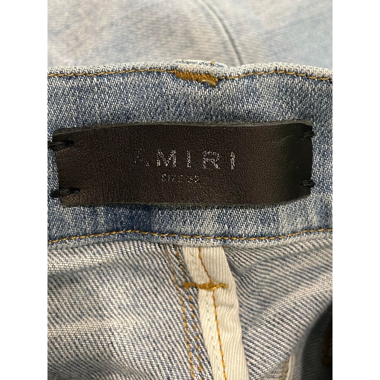 Amiri Amiri Side Logo Paint Drip Light Wash Jeans Size US 32 / EU 48 - 9 Thumbnail