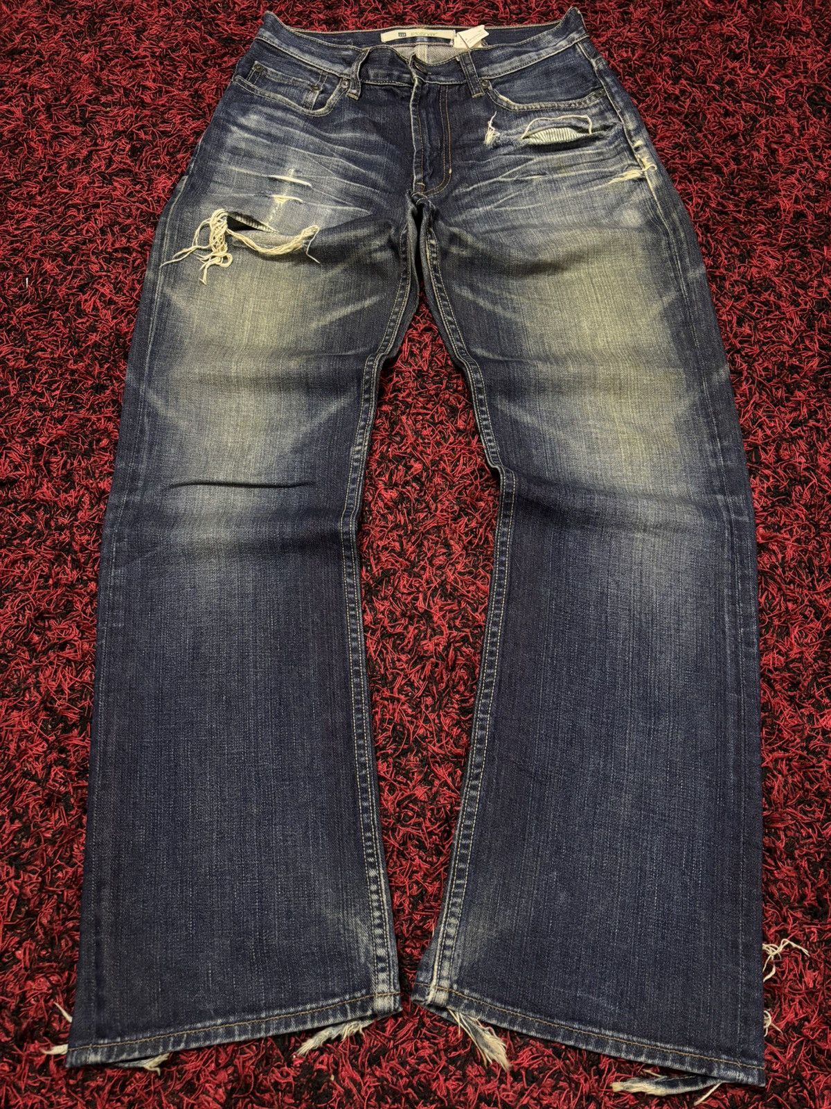 Gap Vtg Gap Mud Washed Distressed Jeans Size US 29 - 1 Thumbnail