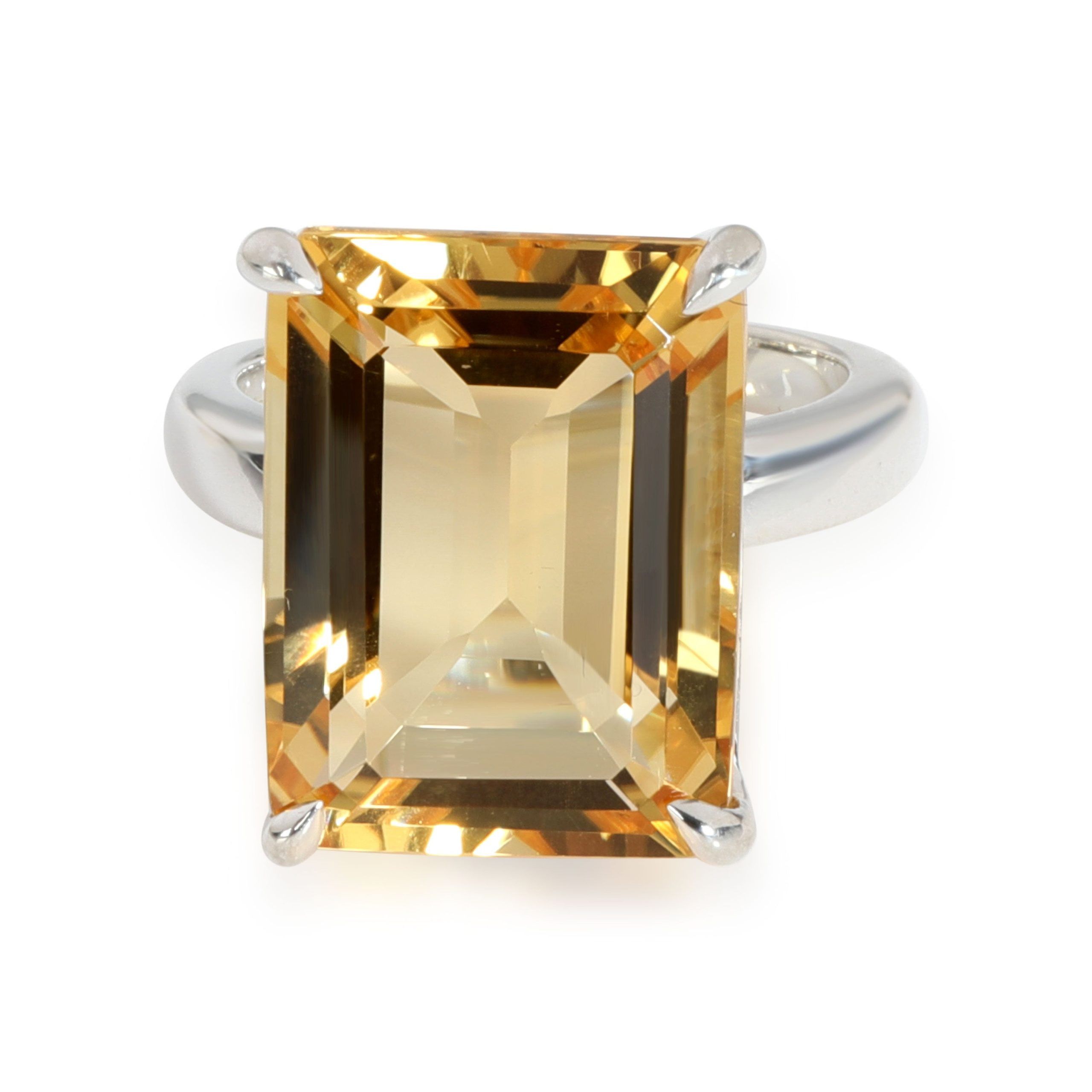 image of Tiffany Co Tiffany & Co. Sparkler Citrine Gemstone Ring In Sterling Silver, Women's