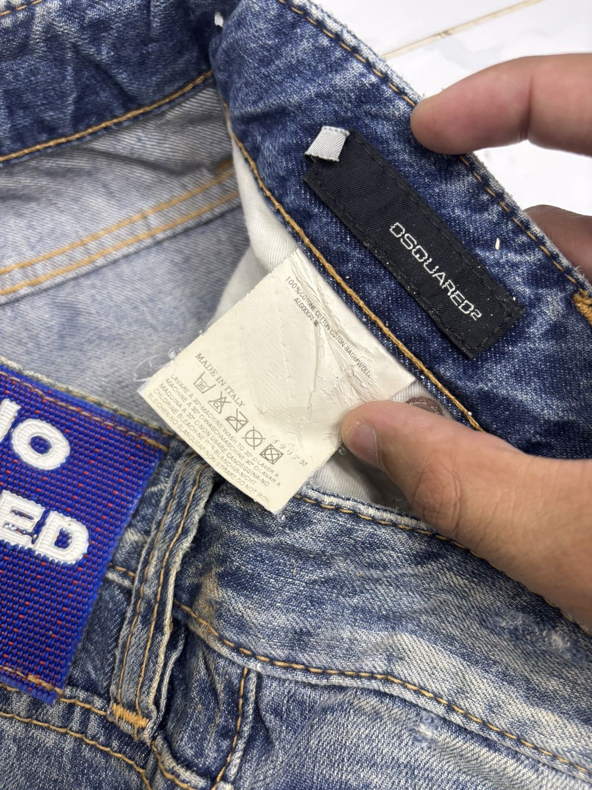 Dsquared2 Dsquared2 Bagno Straight Leg Fit Distressed Denim Jeans Size 28" / US 6 / IT 42 - 11 Thumbnail