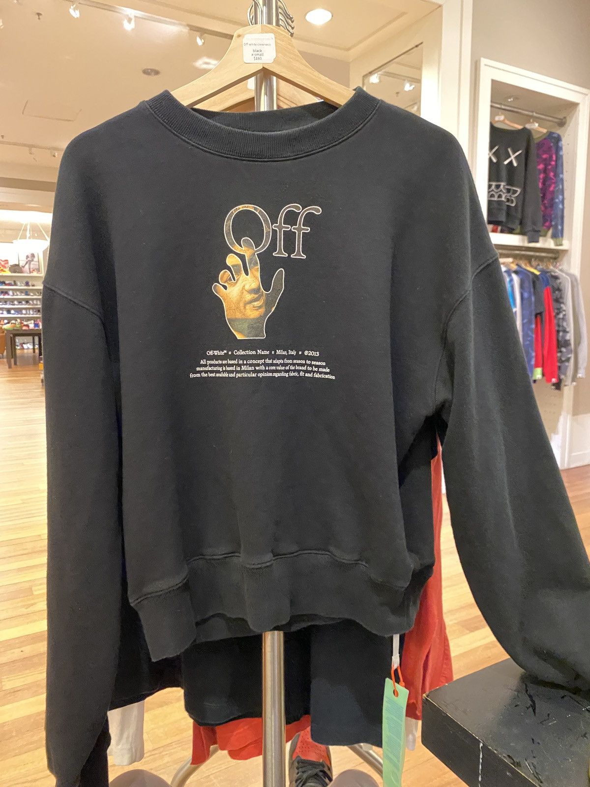 image of Off White Off-White Crewneck Xs in Black, Men's