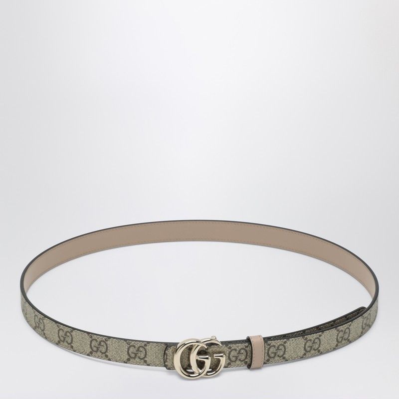Gucci Gucci Thin Reversible Gg Marmont Belt In Beige/Gg Supreme Size ONE SIZE - 1 Thumbnail