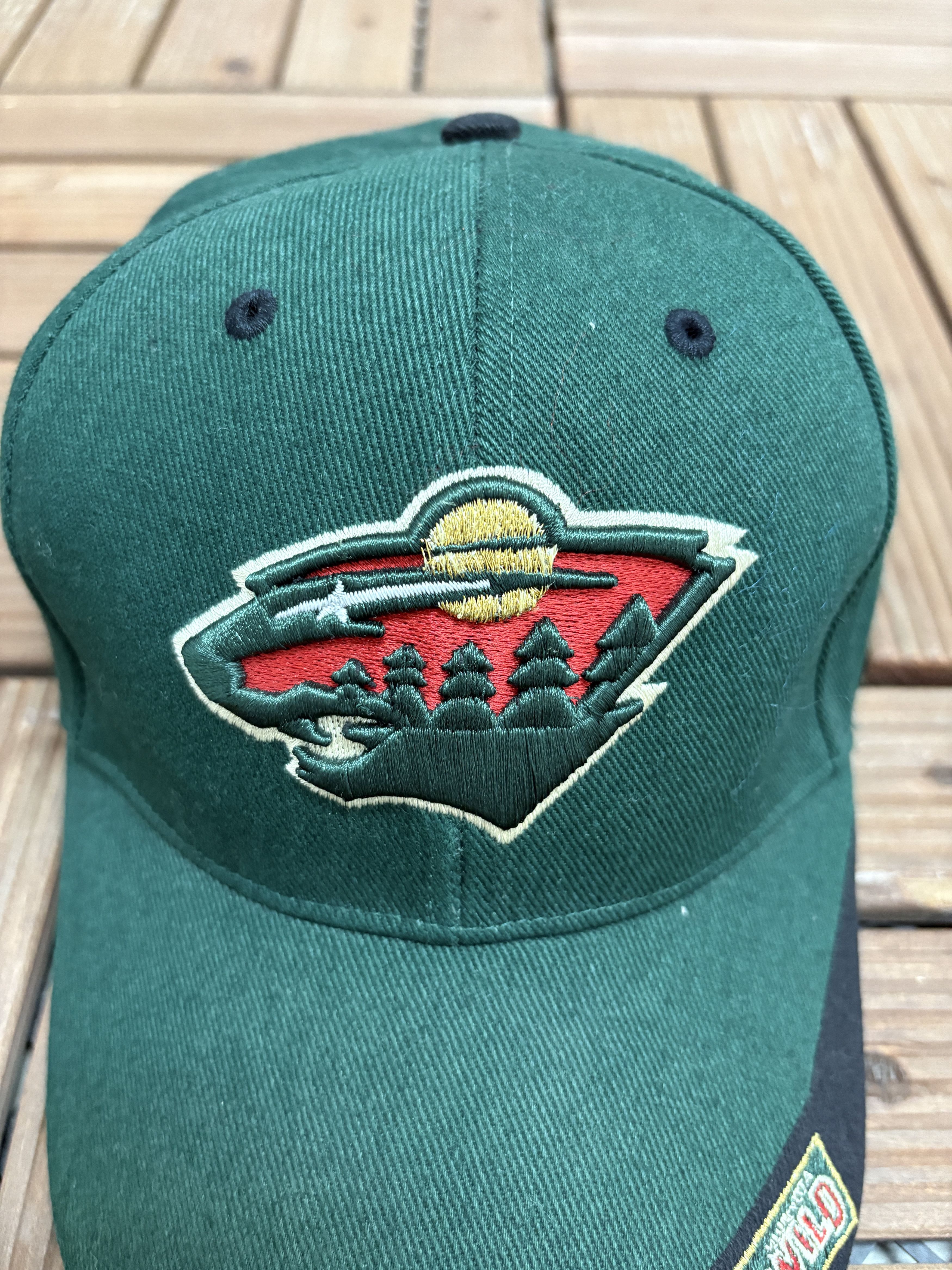 Vintage Minnesota Wild Vintage Green Strap Back Hat Cap Size ONE SIZE - 3 Thumbnail