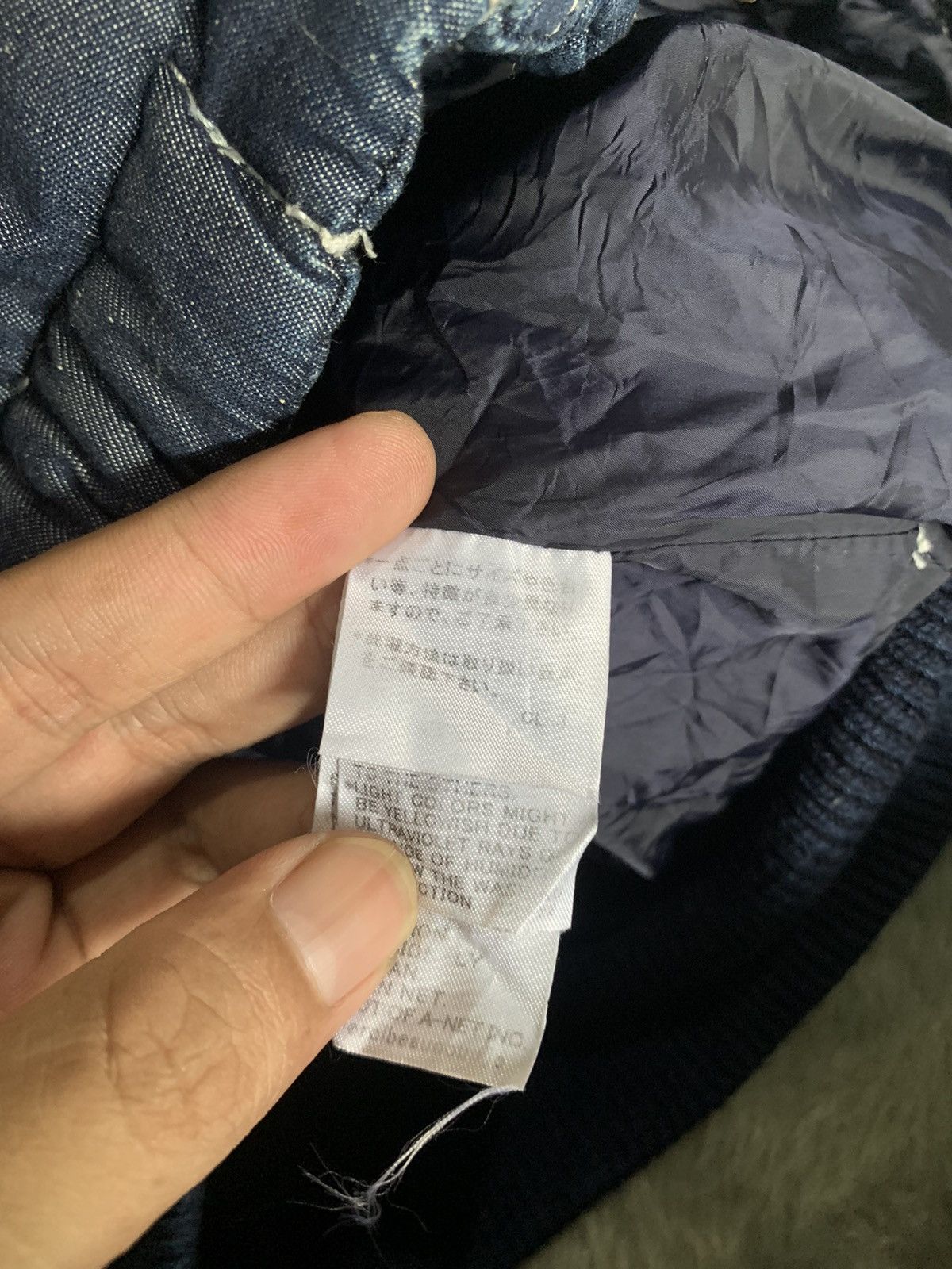 Mercibeaucoup Pillow neck indigo dye puffer denim jacket