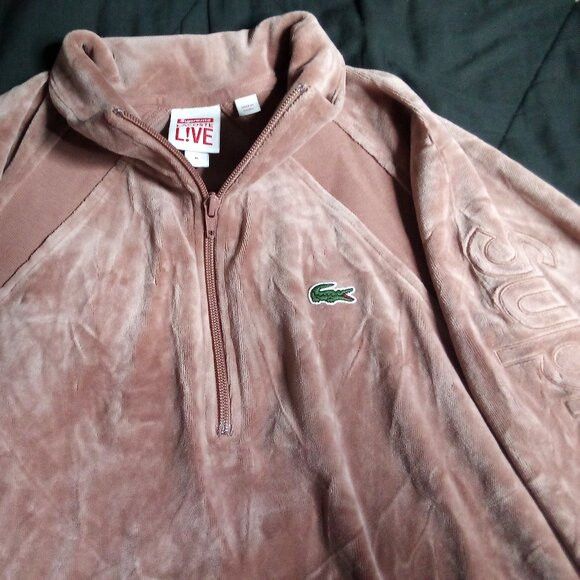 Supreme Supreme x Lacoste Velour Half-Zip Track Top Mauve Size US M / EU 48-50 / 2 - 1 Thumbnail