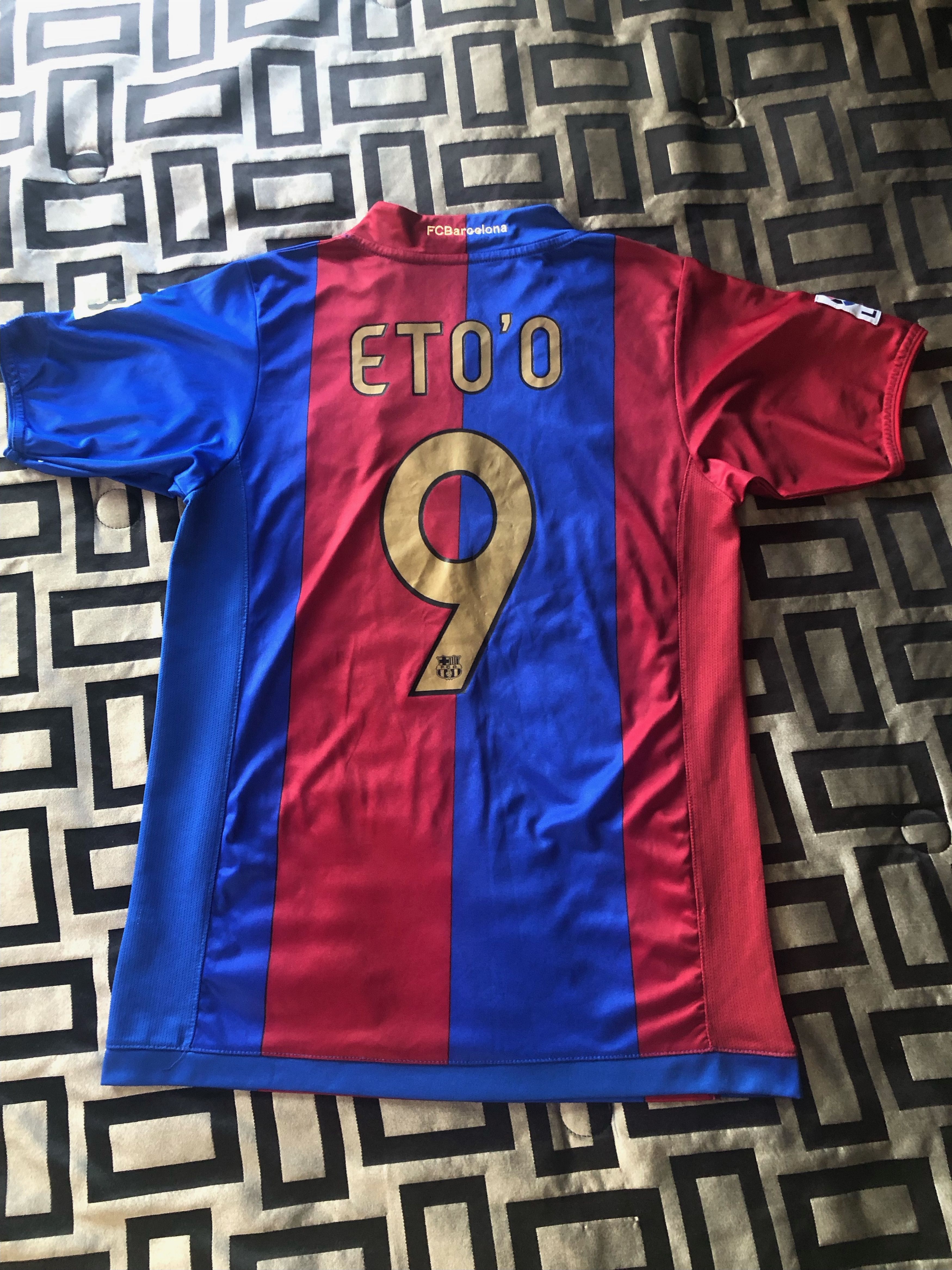 FCバルセロナ エトー 9番 シャツ Eto'o Barcelona Retro Long Sleeves Home Soccer Jersey UCL