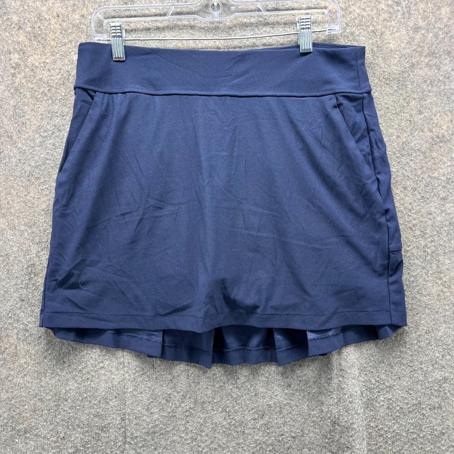 Essentials VINTAGE Greg Norman Skirt Women Medium Blue Navy 17" Back Pleat Pull-On Skort Essentials Size 32" / US 10 / IT 46 - 2 Thumbnail