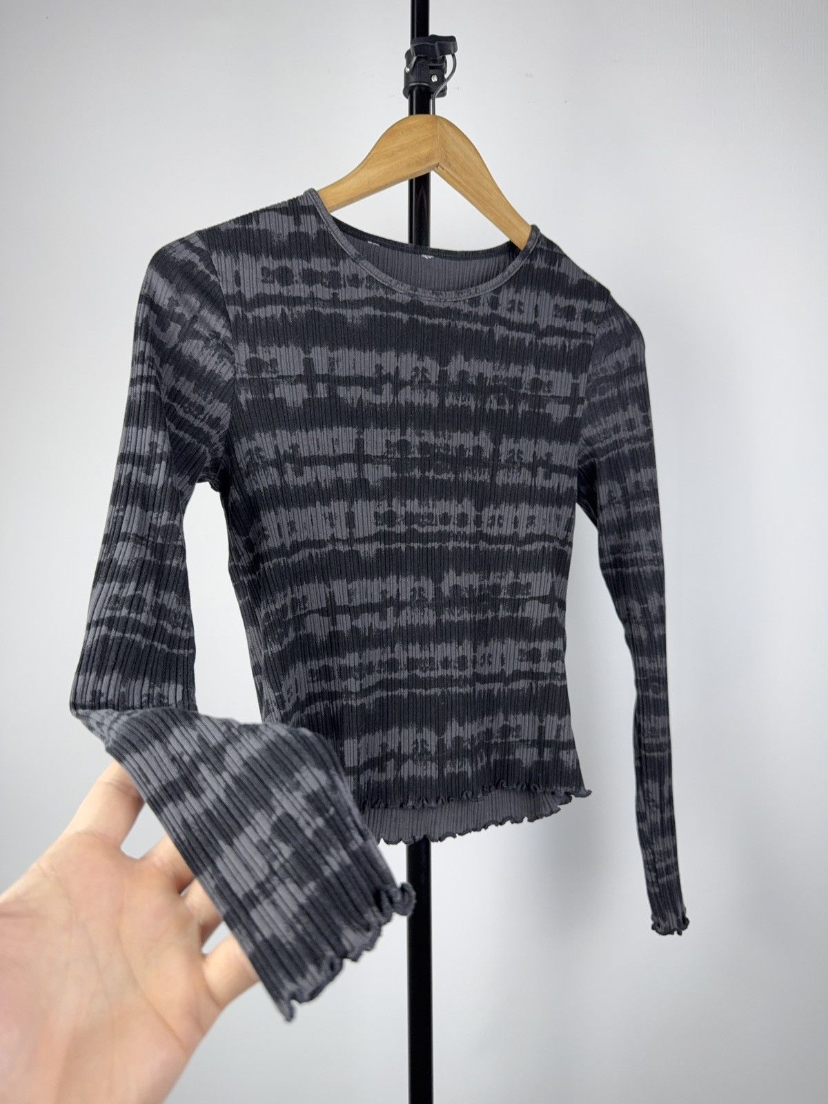 Japanese Brand Opium Gothic Black Long Blouse Floral Avant Garde Y2k Size S / US 4 / IT 40 - 3 Thumbnail
