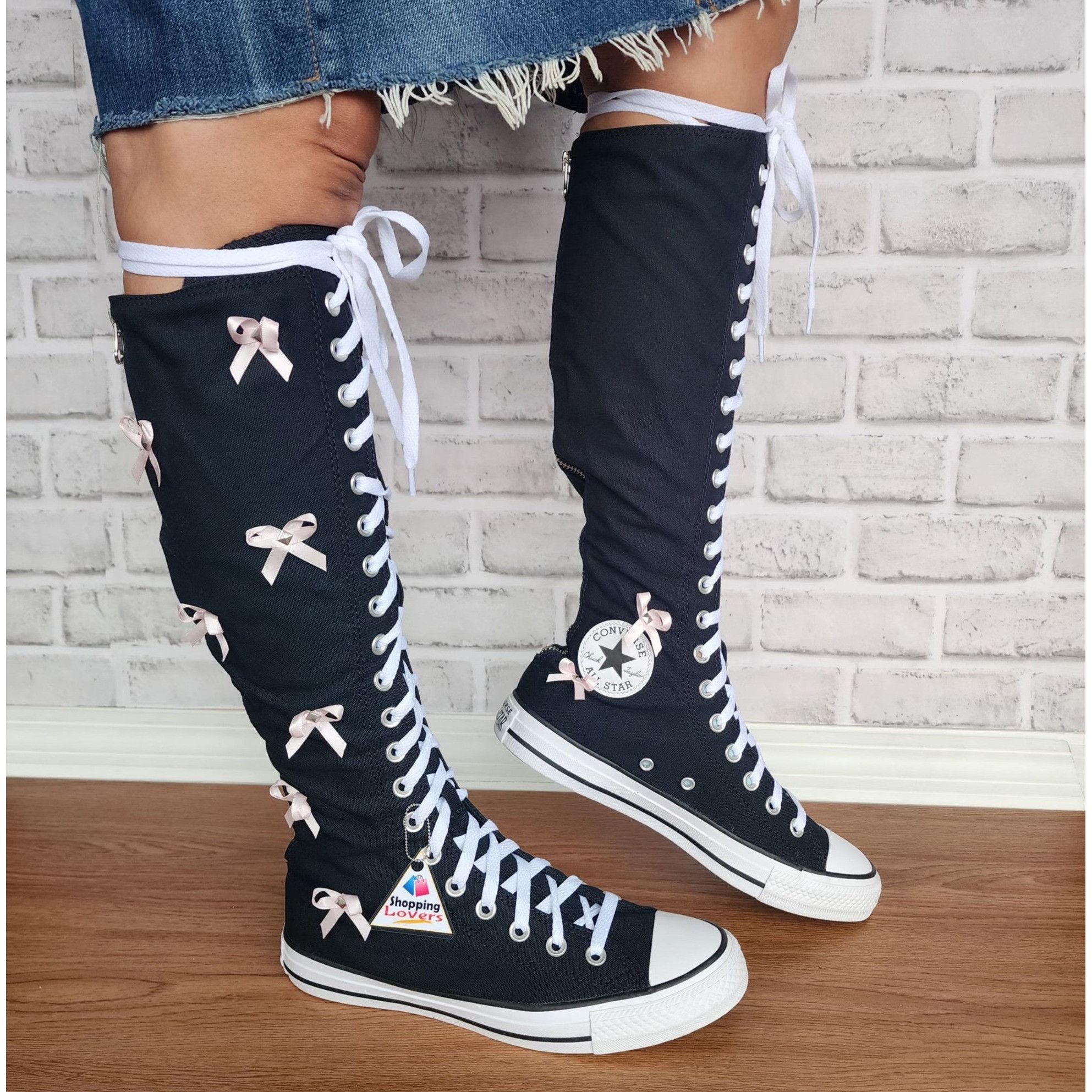 ⭐Converse Chuck Taylor XXHi Bows & Studs Knee Hi Sz 5 Men Boots Sneakers A17684C ⭐Converse Chuck Taylor XXHi Bows & Studs Sz 13 Women Boots  main image 2
