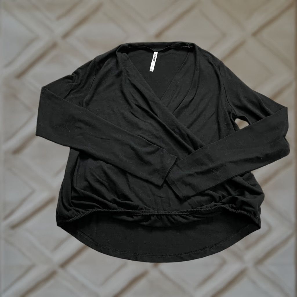 Vintage Tresics Wrapped Top Women S Solid Black Long Sleeve Knit Blouse Casual Size S / US 4 / IT 40 - 1 Thumbnail
