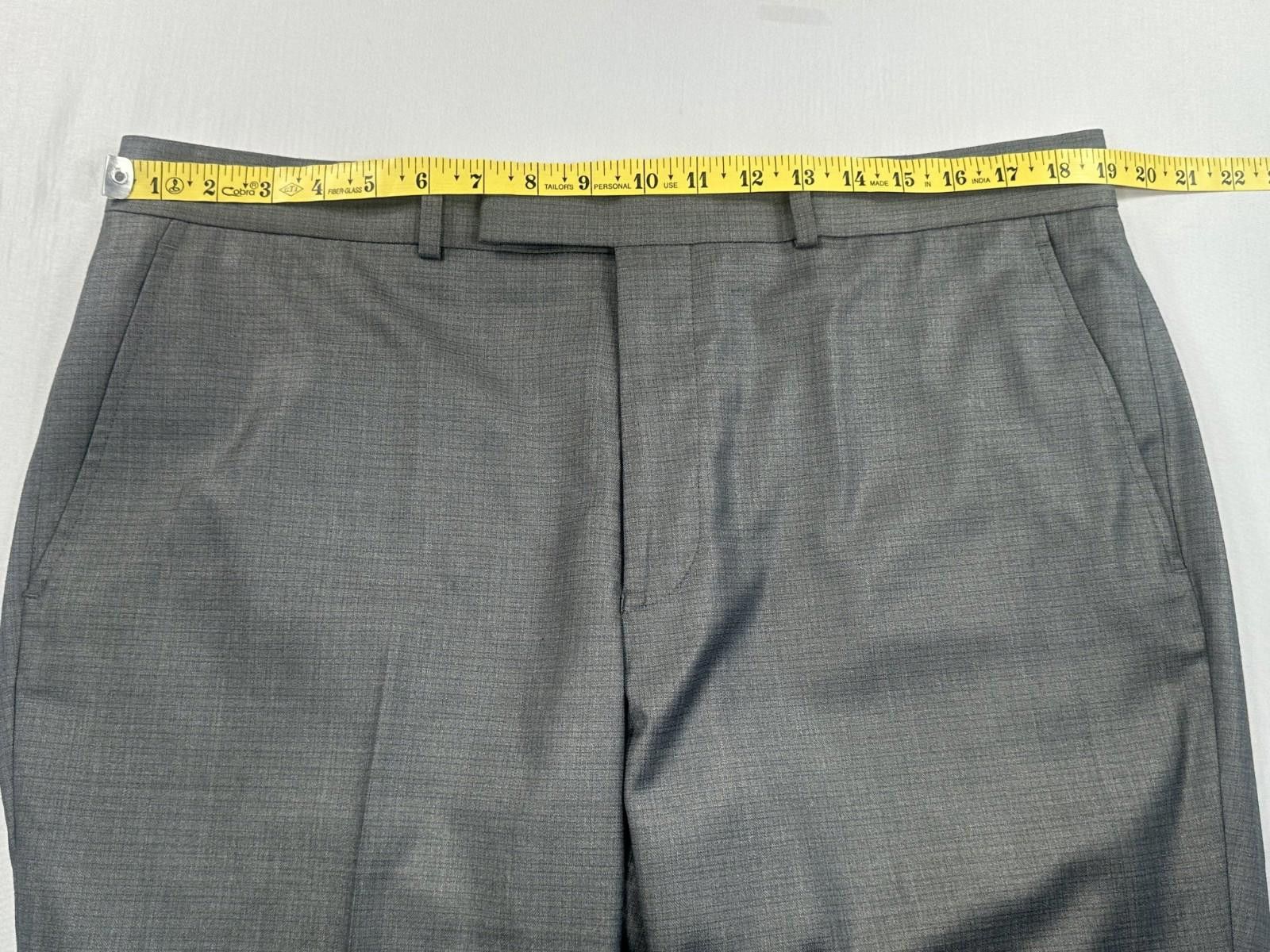 Other Kenneth Cole Reaction Flat Front Dress Pants Gray Mens 37/32 Size US 37 - 3 Thumbnail