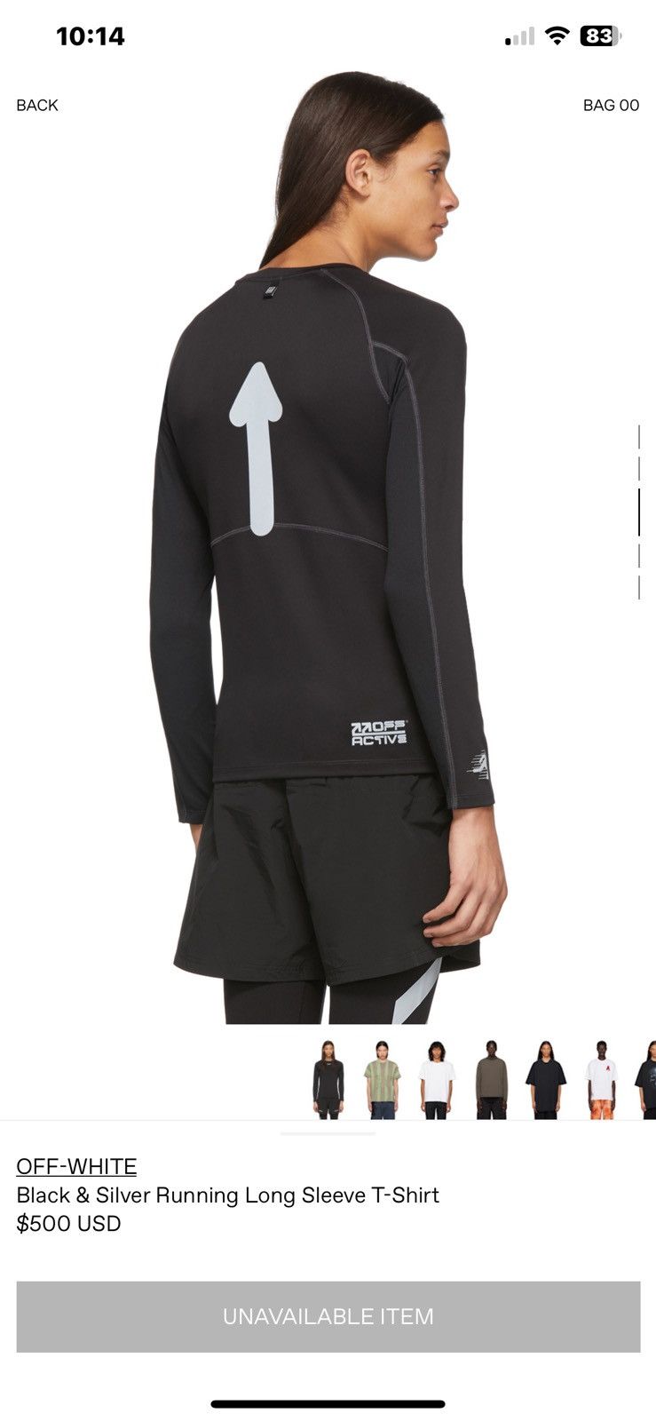 Off-White × Virgil Abloh Off-White Running L/S Tee Black Silver Size US M / EU 48-50 / 2 - 19 Thumbnail