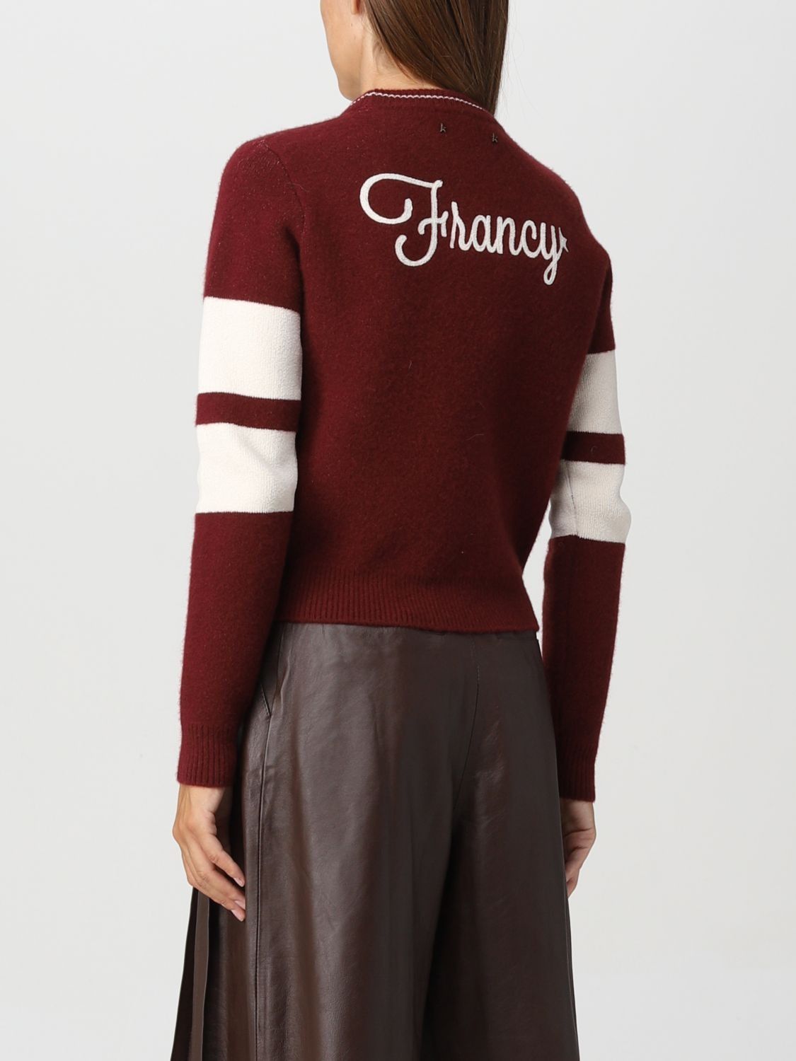 Golden Goose o1y0825 Crewneck Sweater in Burgundy/Ivory Size M / US 6-8 / IT 42-44 - 4 Thumbnail
