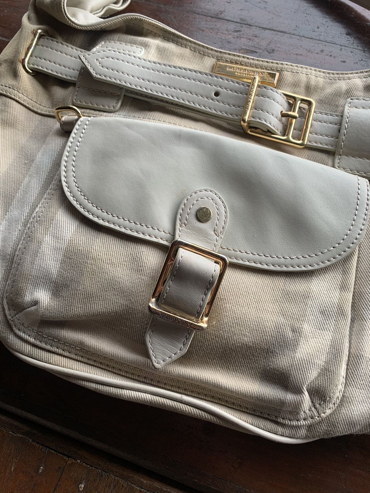 Burberry Burberry prorsum handbag leather canvas Size ONE SIZE - 4 Thumbnail