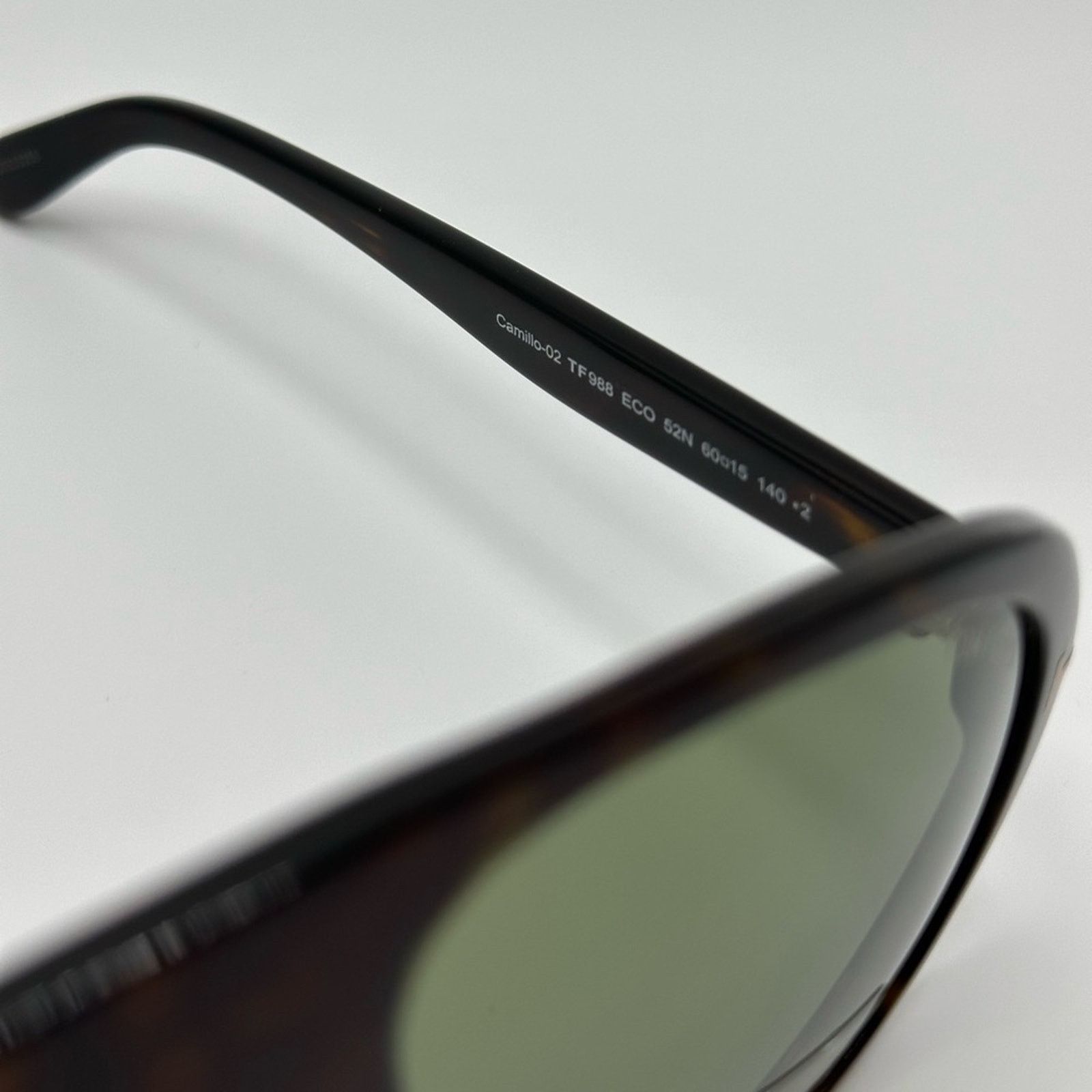Tom Ford TOM FORD Camillo-02 FT0988/S 52N Dark Havana/Green Unisex Size ONE SIZE - 7 Thumbnail