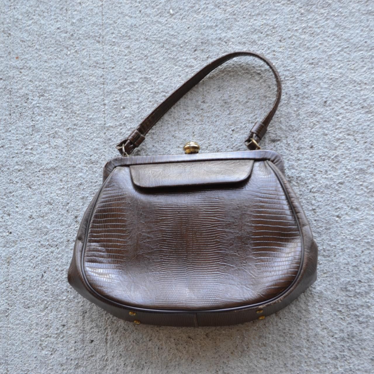 Vintage Vintage Faux Brown leather 50s purse Size ONE SIZE - 1 Thumbnail
