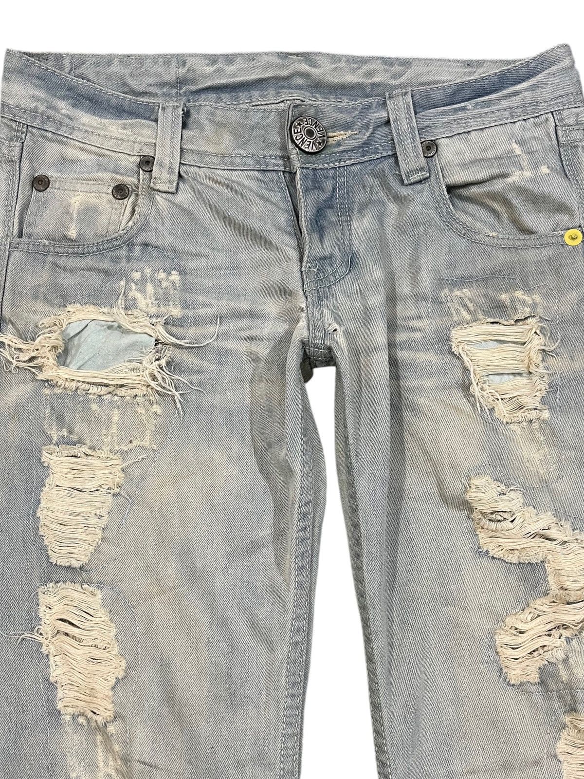 Japanese Brand Vintage Vence Ripped Grunge Distressed Denim Size US 33 - 2 Thumbnail