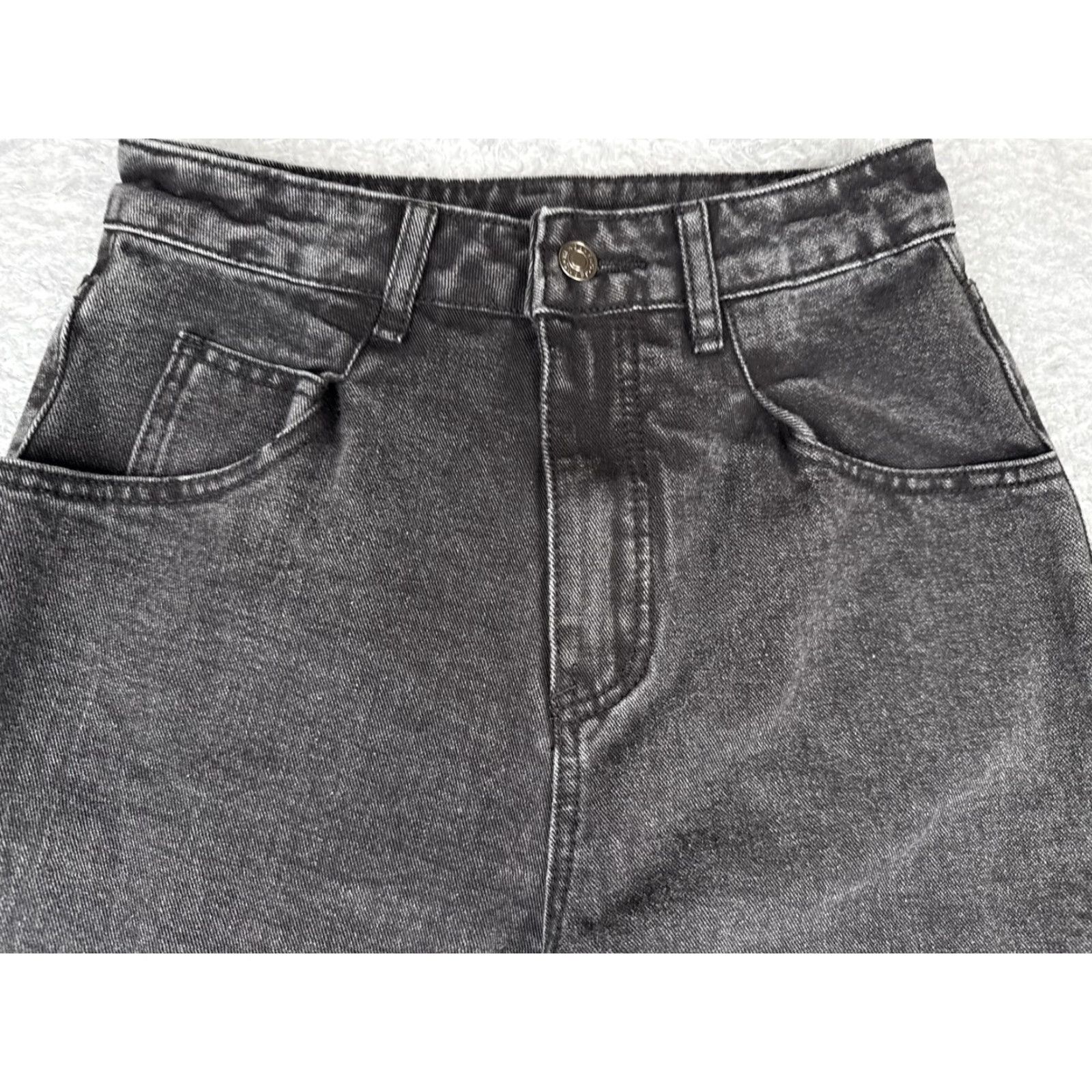 Shein Shein Jeans Womens XS Black High Rise Straight Leg Denim Pants 24x31 Stretch Mom Size 26" / US 2 / IT 38 - 4 Thumbnail