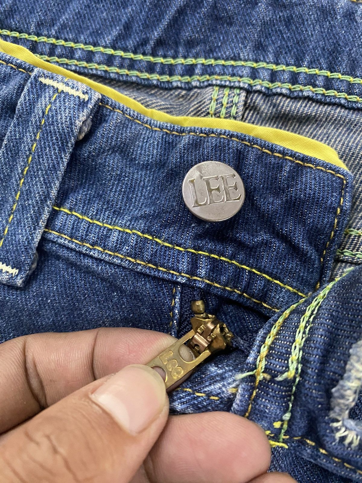 If Six Was Nine × Le Grande Bleu (L.G.B.) × Lee Super Flare Jeans Vintage Lee Washed Blue @268 Size US 28 / EU 44 - 12 Thumbnail