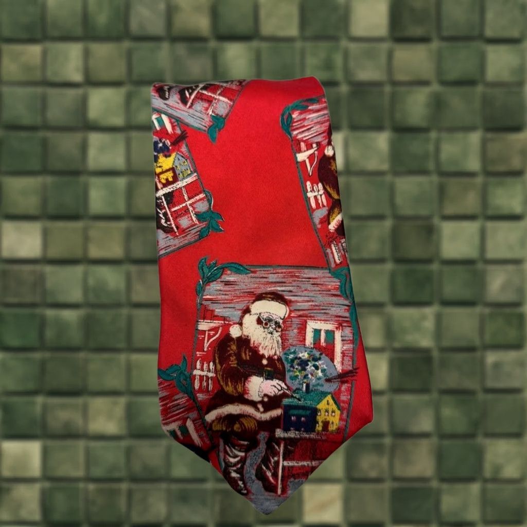 Vintage VINTAGE Gentry New Orleans Red silk Tie Christmas Santa Size ONE SIZE - 1 Thumbnail
