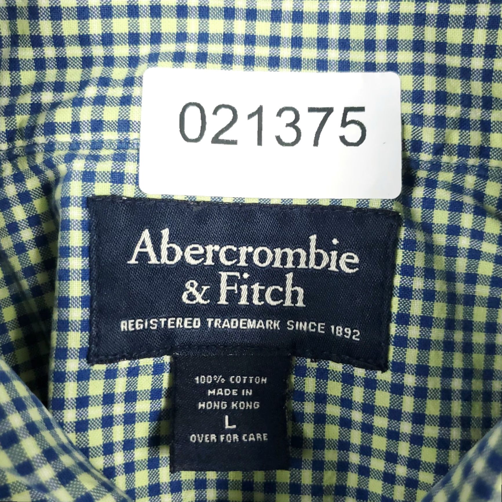 Abercrombie & Fitch Abercrombie & Fitch Check Button-Up Shirt Mens Large Blue Green Short Sleeve Classic Casual Size US L / EU 52-54 / 3 - 7 Thumbnail