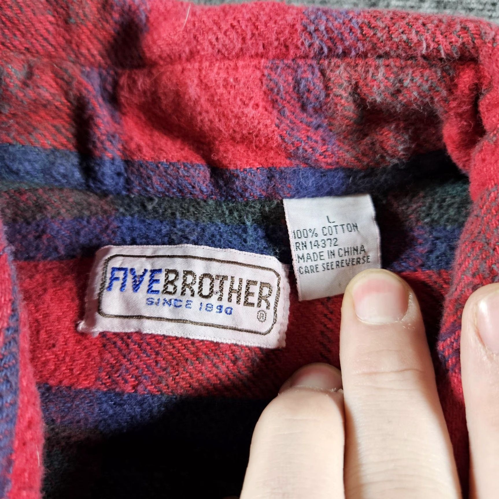 Vintage FIVEBROTHER Shirt Mens L Red Striped Flannel Button Front Pockets Casual Size US L / EU 52-54 / 3 - 5 Thumbnail