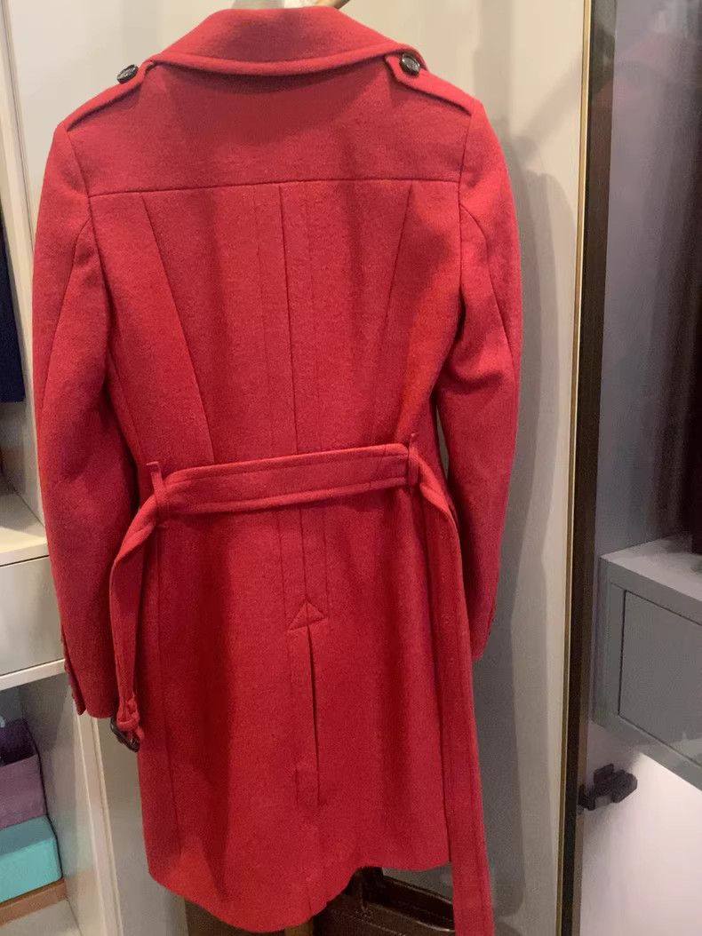 Burberry Burberry Red Wool Long Coat for Women Size S / US 4 / IT 40 - 9 Thumbnail