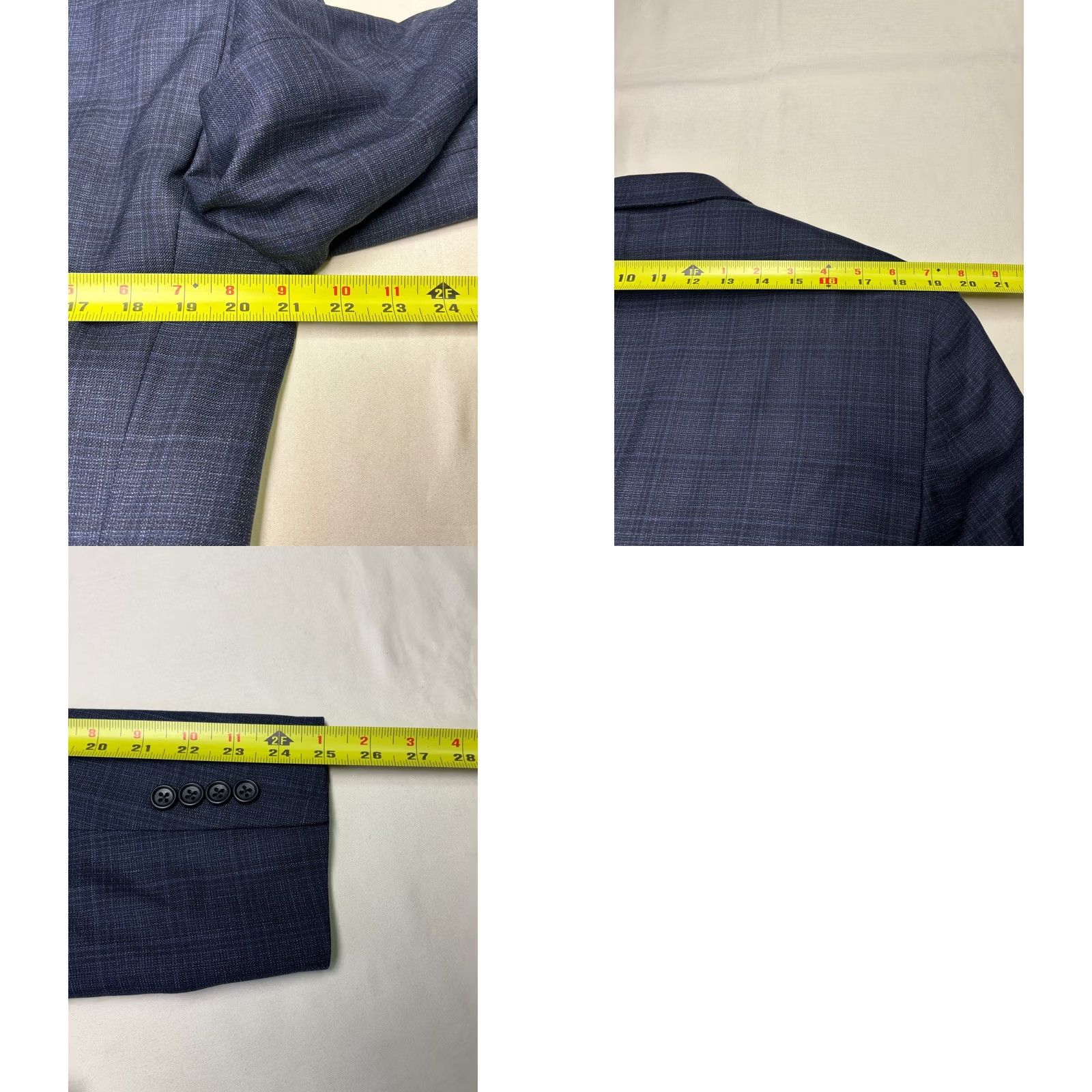Vintage VINTAGE? No. Jos A Bank Signature Collection Mens Plaid Wool Blend Sport Coat 40L Blazer Navy Size 40R - 9 Thumbnail