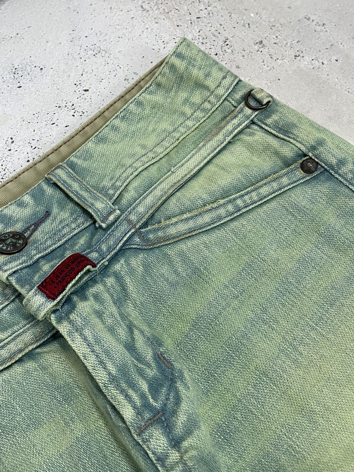 Designer × Marithe + Francois Girbaud Girbaud Green Rust Crazy Wash Flare Denim Size US 28 / EU 44 - 12 Thumbnail