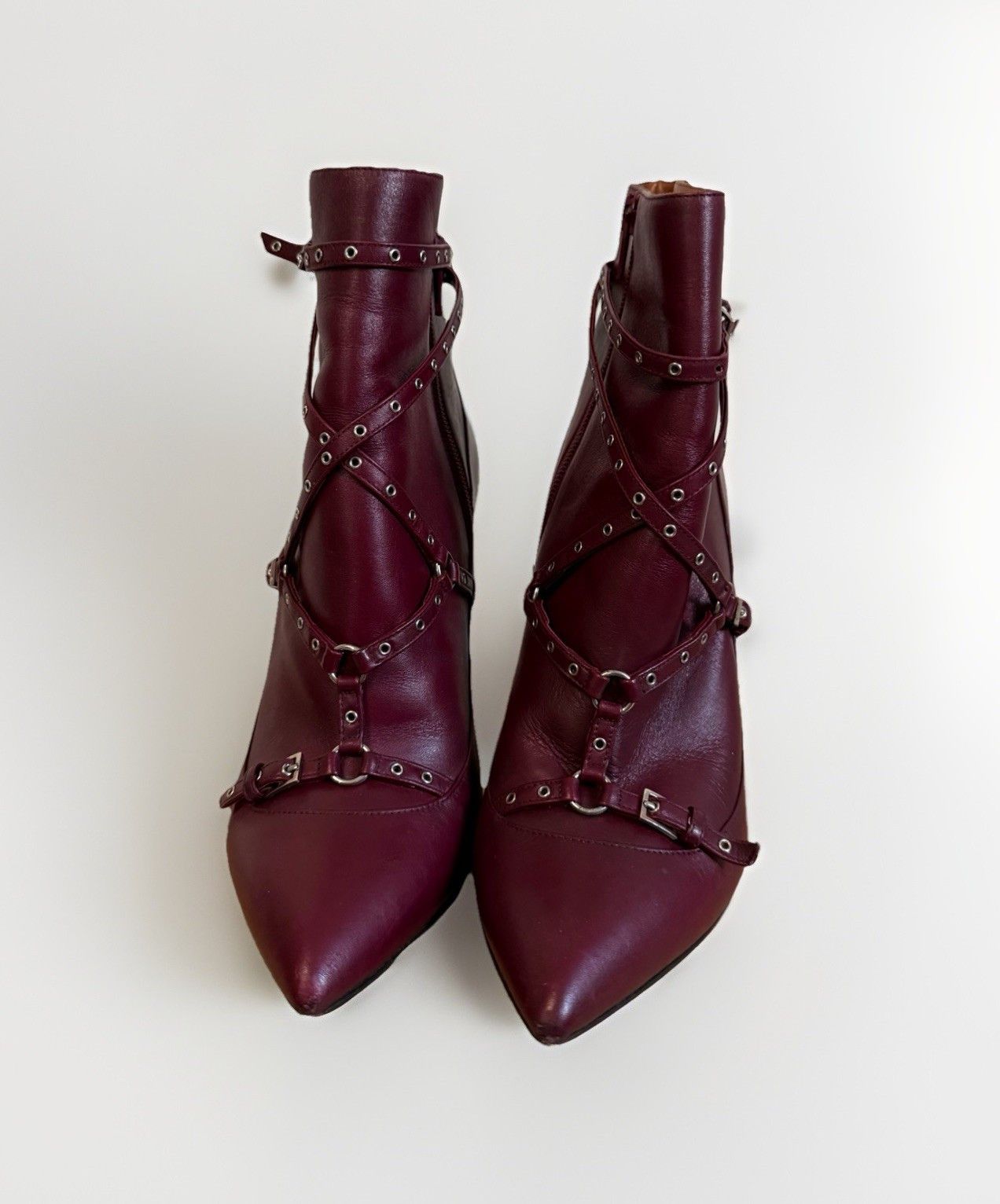 Valentino Valentino Garavani Leather Heel Buckle Strap wrap Boots Size US 8.5 / IT 38.5 - 5 Thumbnail