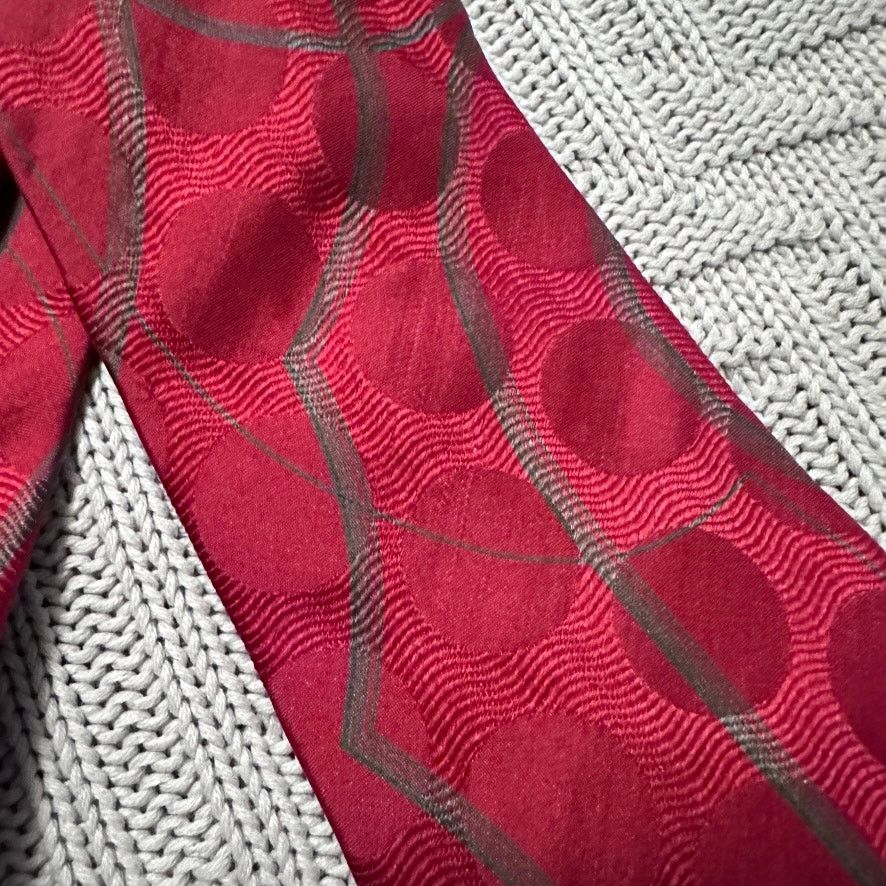 Guy Laroche Vintage Guy Laroche maroon monotone polka dot silk tie Size ONE SIZE - 2 Thumbnail