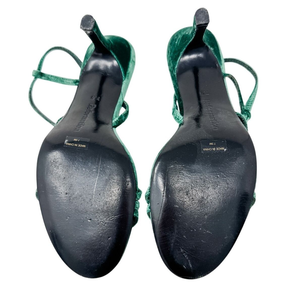 Reformation Reformation Marylou Velvet Slingback Sandals green size 7.5 Size US 7.5 / IT 37.5 - 7 Thumbnail