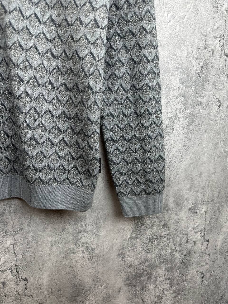 Ted Baker Ted Baker London Geometric Knit Wool Blend Crewneck Sweater Size US M / EU 48-50 / 2 - 8 Thumbnail