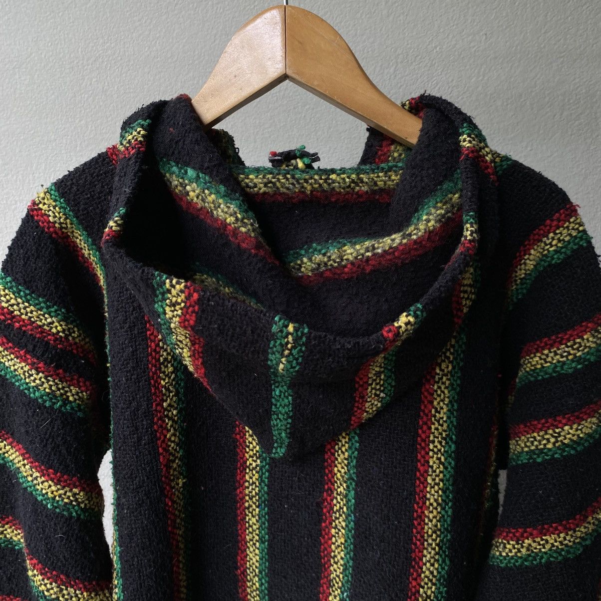 Vintage Black Rasta Striped Baja Hoodie with Drawstring Size US M / EU 48-50 / 2 - 3 Thumbnail