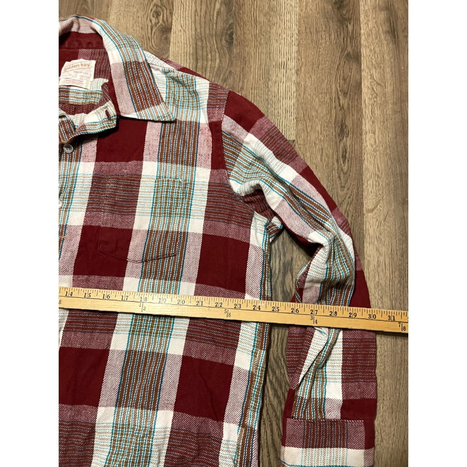 Vintage VINTAGE Golden Key Shirt Mens XL 17-17.5 White Red Brown Plaid Button Up Size US XL / EU 56 / 4 - 6 Thumbnail