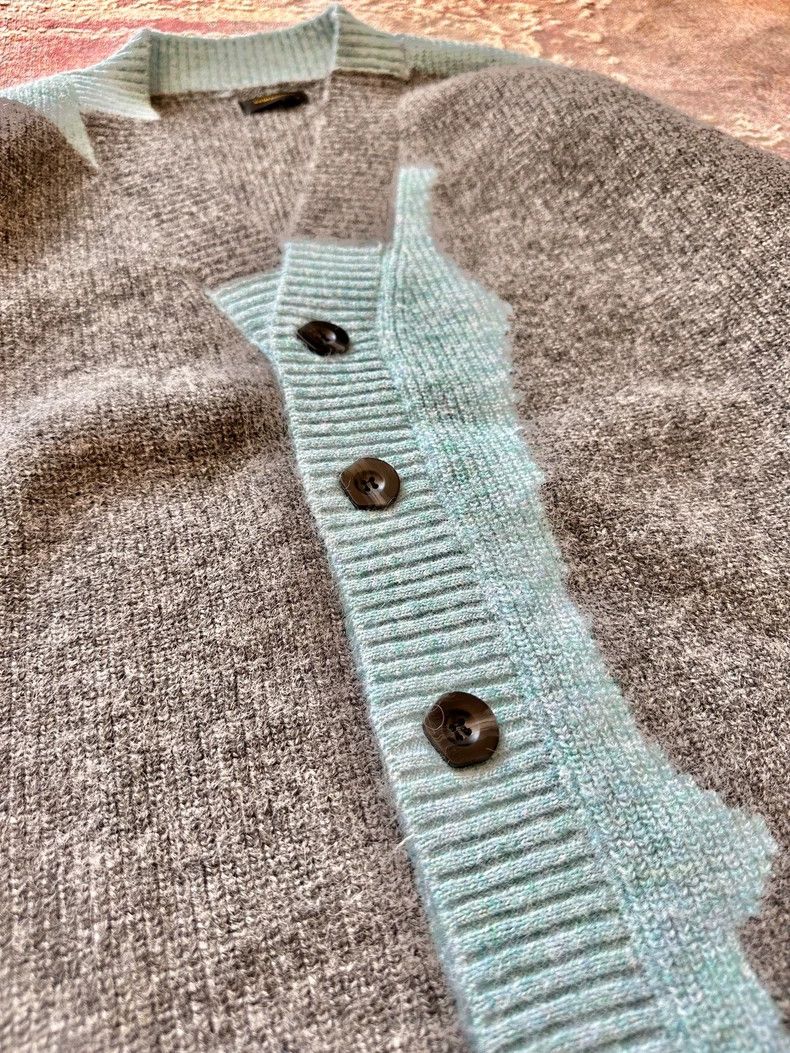 Undercover UNDERCOVER Patchwork V-Neck Wool Sweater Intricately Geomet Size US XL / EU 56 / 4 - 5 Thumbnail