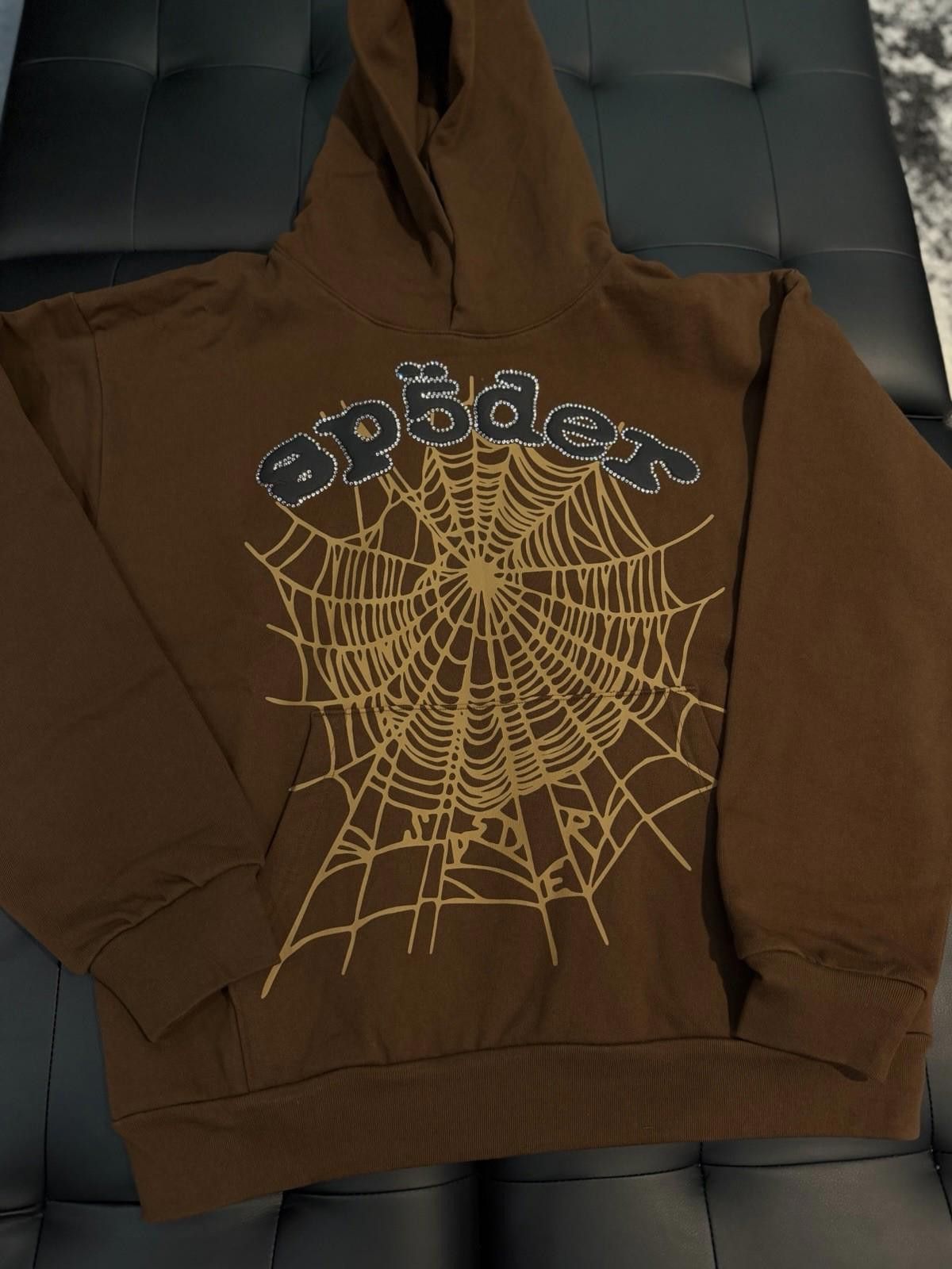 Sp5der Sp5der Worldwide Brown Crystal Hoodie Size (XL) (NEW) Size US XL / EU 56 / 4 - 2 Thumbnail