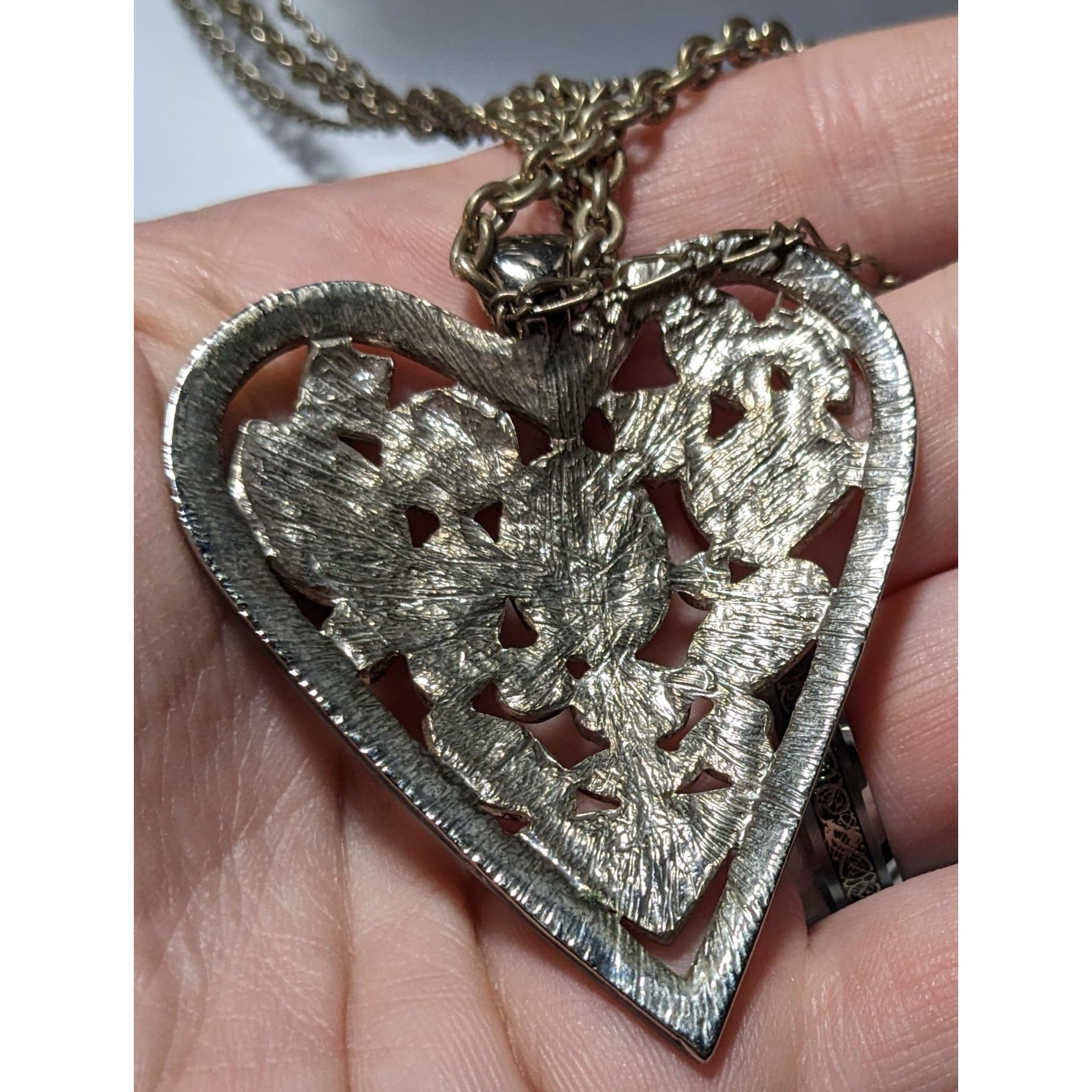 Other Pink And Orange Gemmed Heart Pendant Necklace Size ONE SIZE - 9 Thumbnail