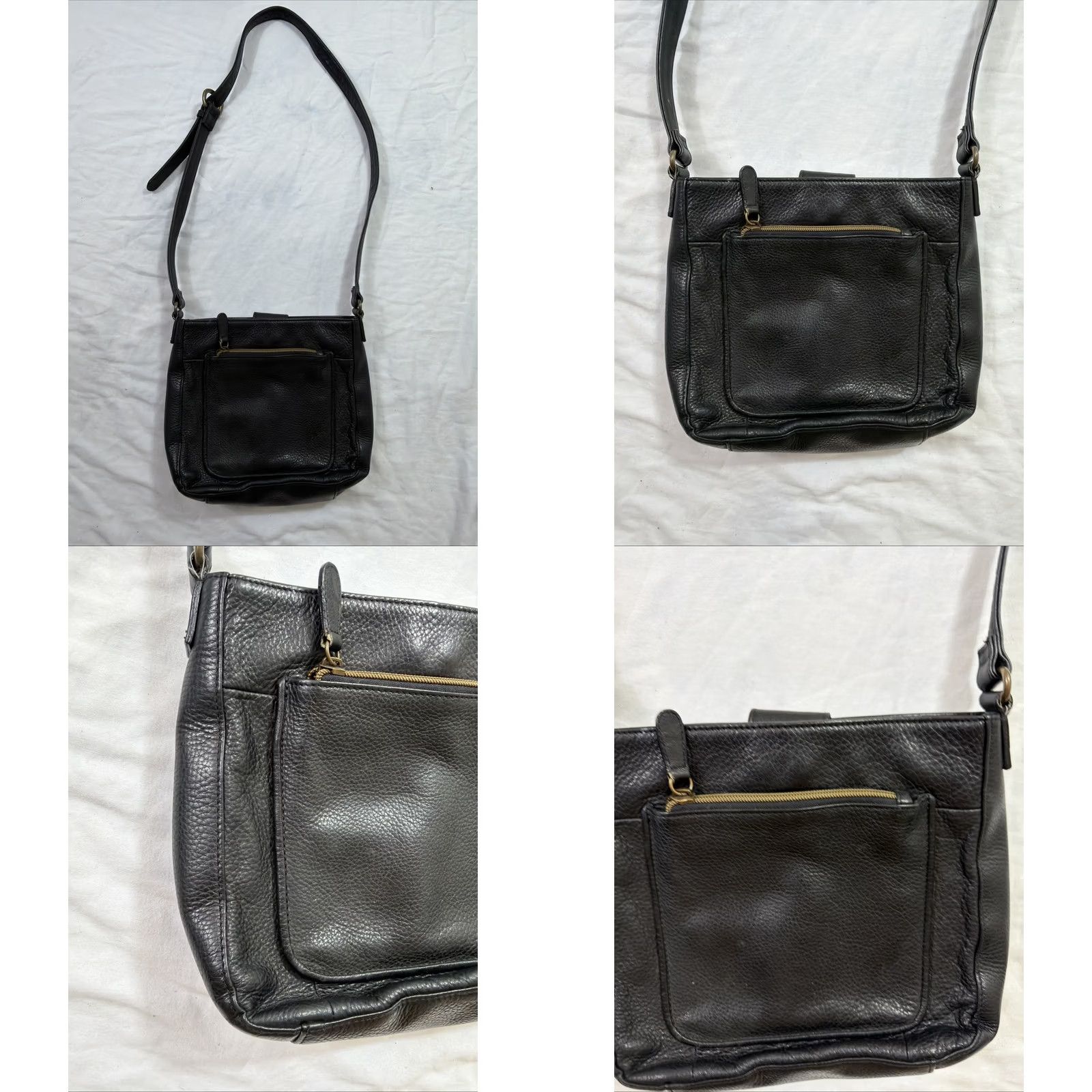 Fossil VINTAGE Fossil Pebbled Black Leather Crossbody Purse 9x8.5c3 Size ONE SIZE - 11 Thumbnail