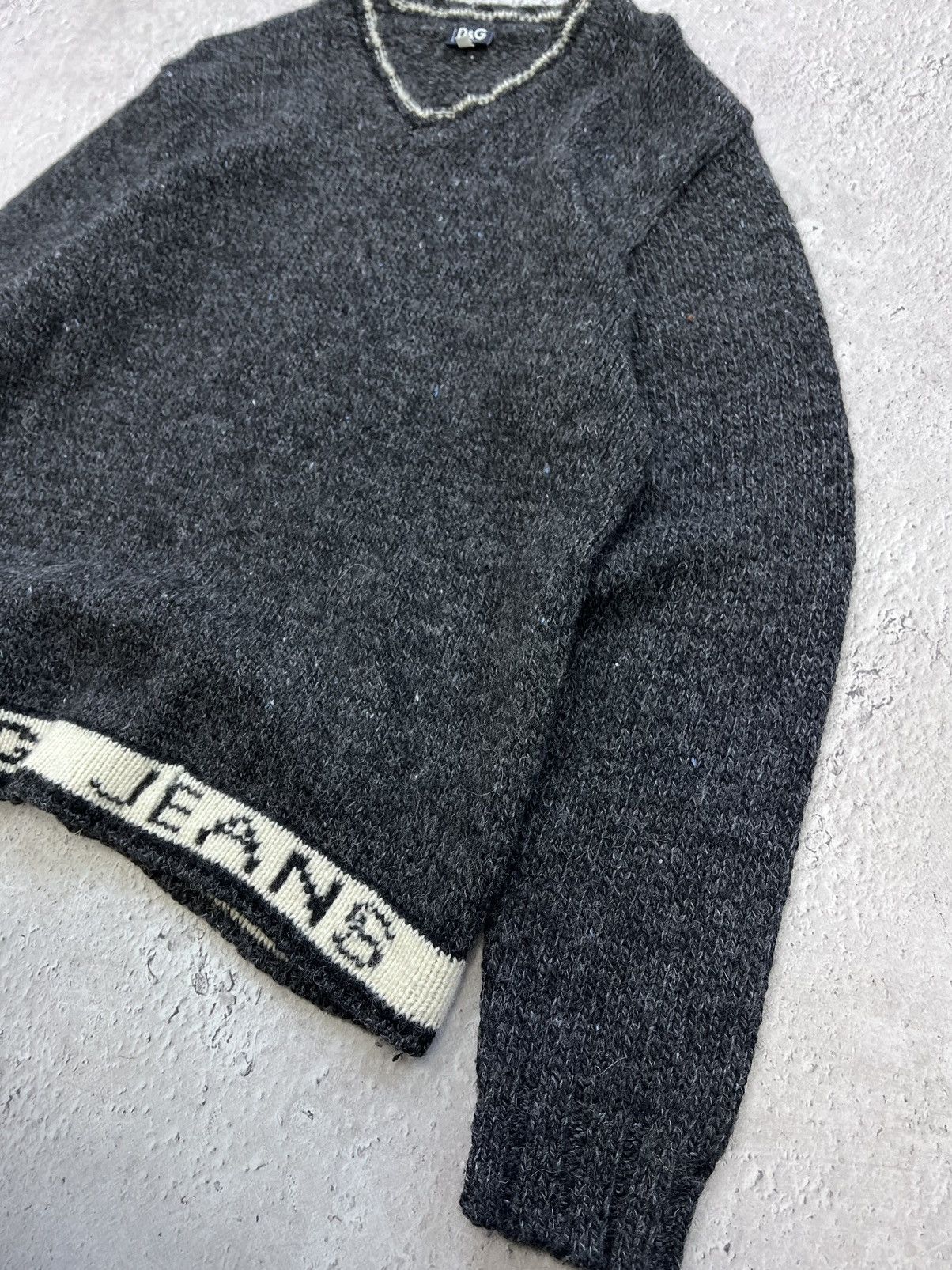 Dolce & Gabbana × Vintage Vintage Dolce Gabbana Big Logo Knit Sweater Striped 90s Size US XL / EU 56 / 4 - 6 Thumbnail