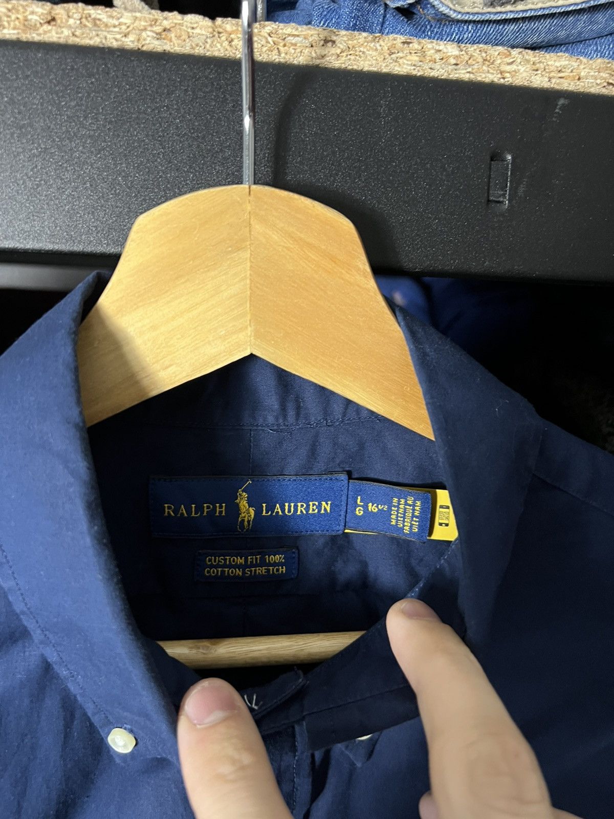 Polo Ralph Lauren 💙 Ralph Lauren Custom Fit Short Sleeve Shirt Navy Blue Size US L / EU 52-54 / 3 - 9 Thumbnail