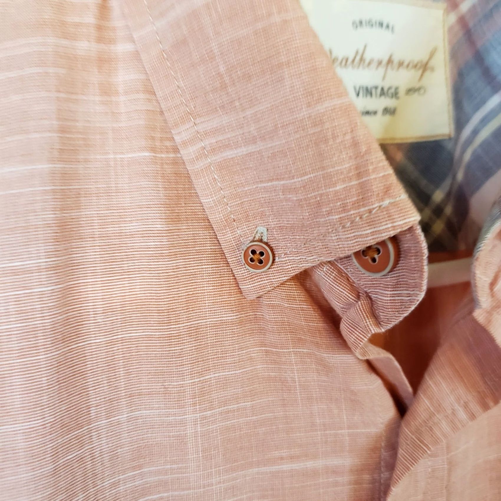 Weatherproof Weatherproof Vintage Shirt Mens Medium Pink Solid Short Sleeve Button Up Cotton Size US M / EU 48-50 / 2 - 6 Thumbnail