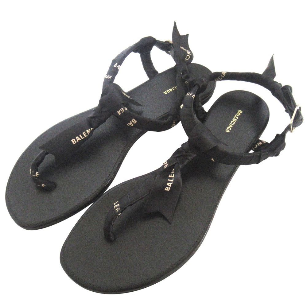Balenciaga Balenciaga Balenciaga logo ribbon flat sandals Textile Shoes DUTY FREE for USA Size ONE SIZE - 1 Thumbnail