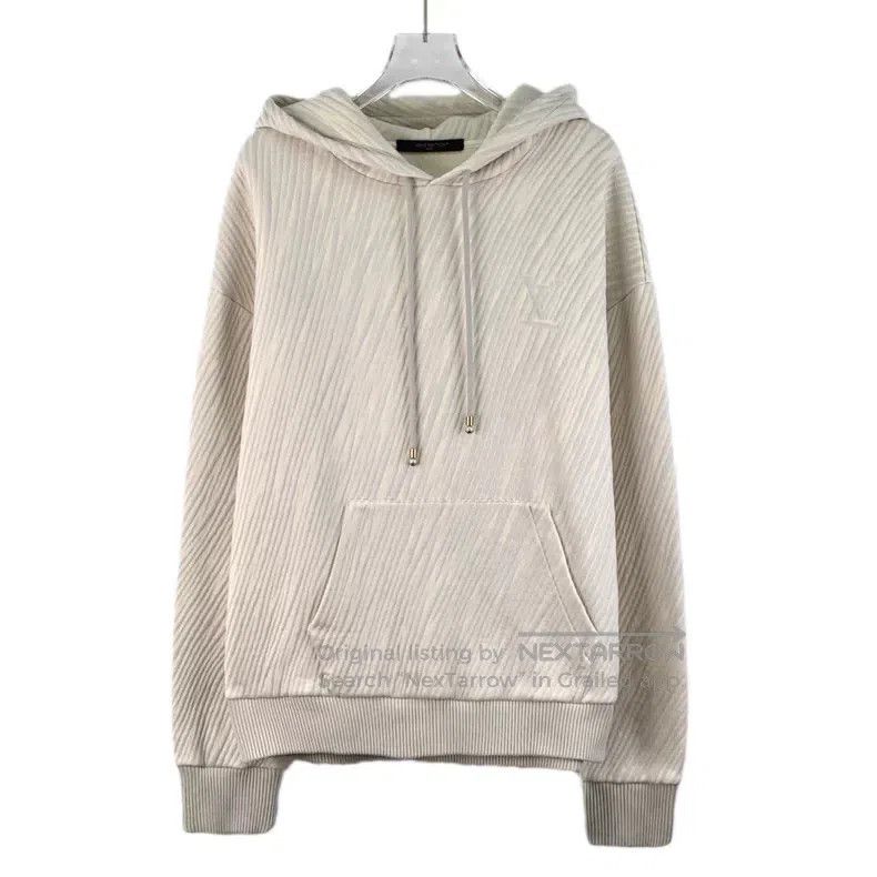 Louis Vuitton 25 apricot twill logo jacquard cotton hooded