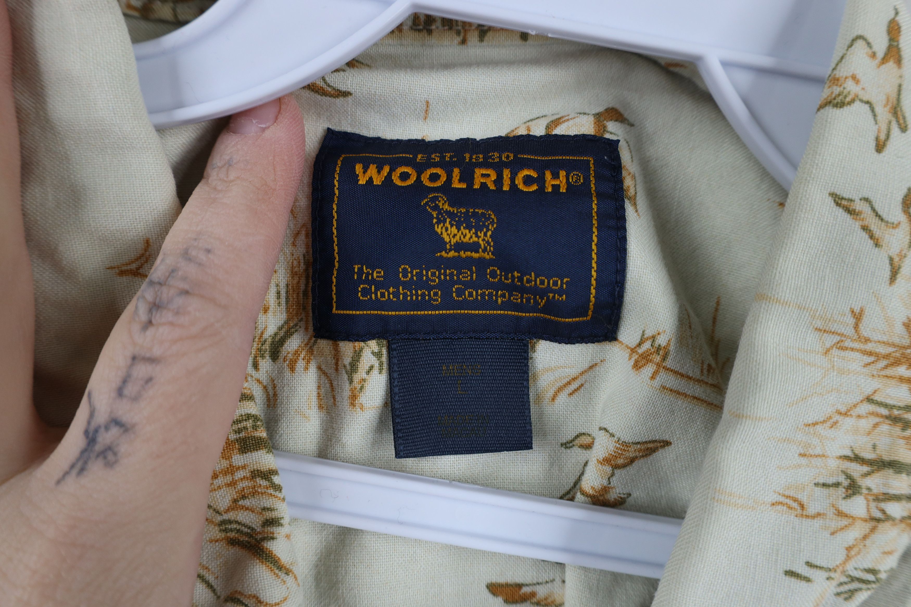Vintage × Woolrich Woolen Mills Vintage 90s Woolrich Print Short Sleeve Button Down Shirt Size US L / EU 52-54 / 3 - 8 Thumbnail
